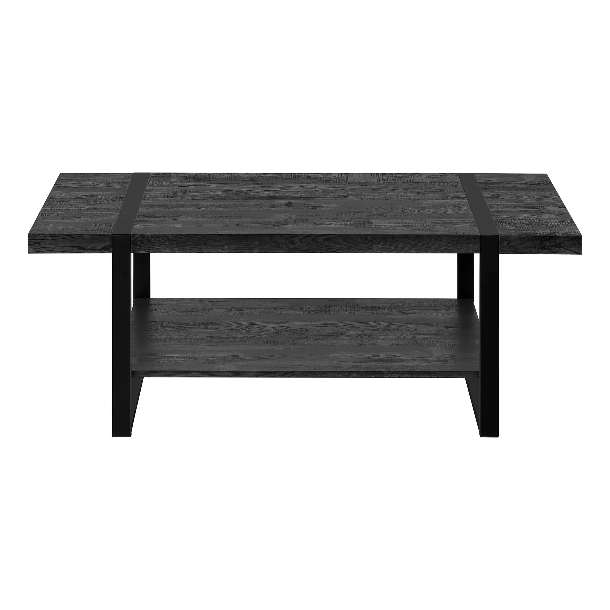 47" Black Rectangular Coffee Table With Shelf By Homeroots - Image 2