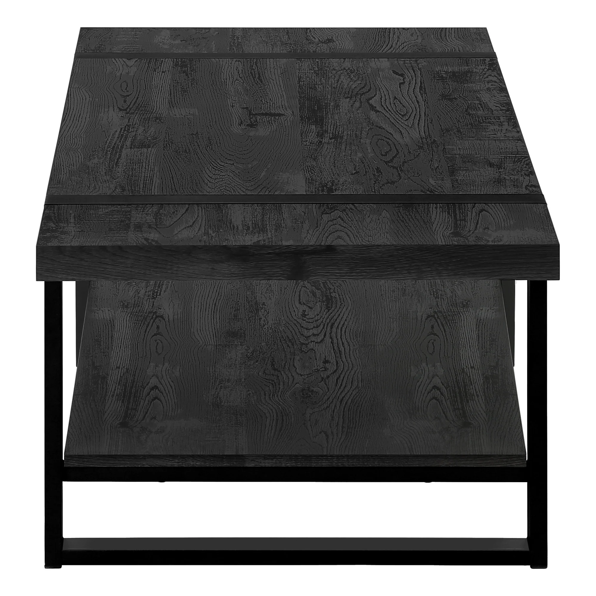 47" Black Rectangular Coffee Table With Shelf By Homeroots - Image 3