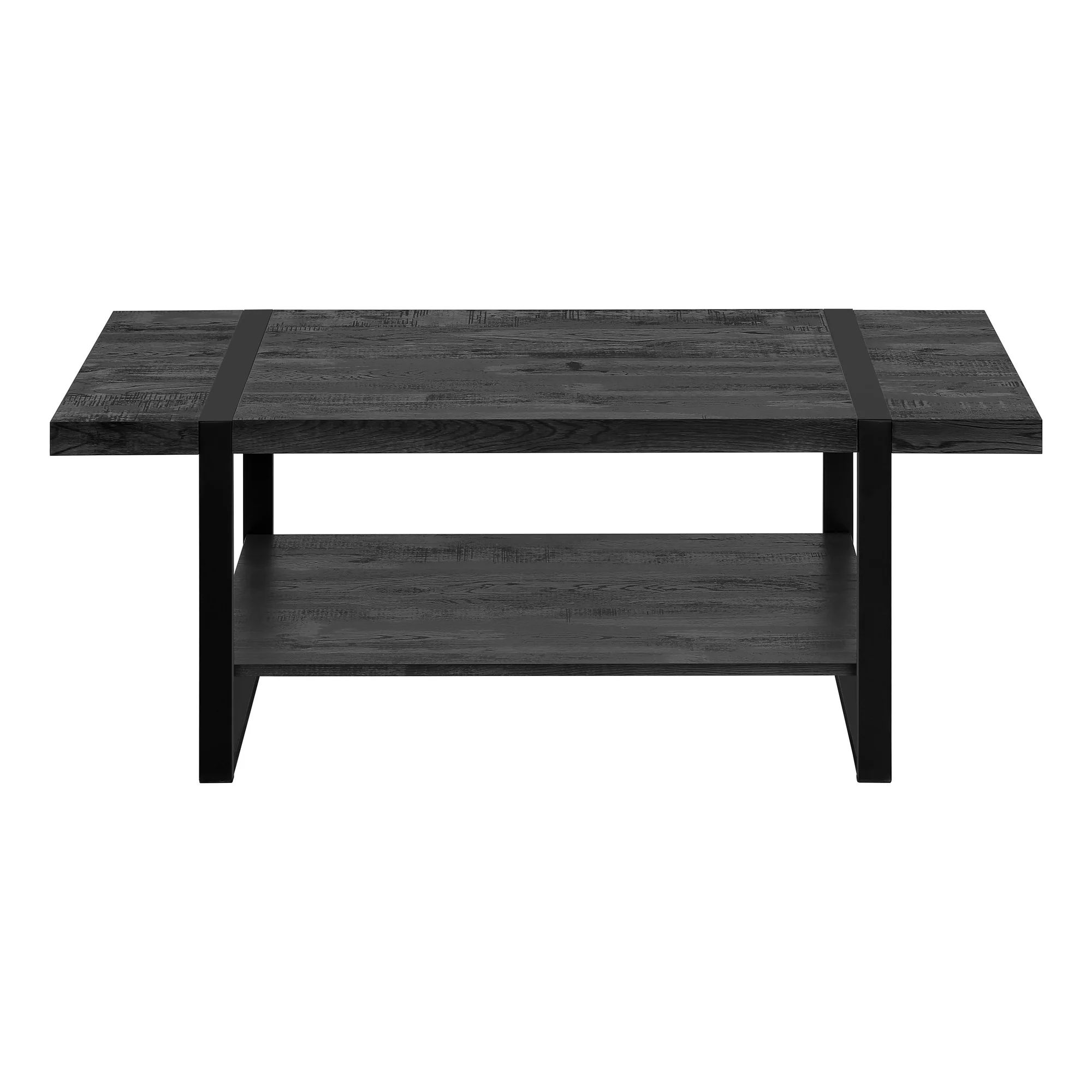 47" Black Rectangular Coffee Table With Shelf By Homeroots - Image 4