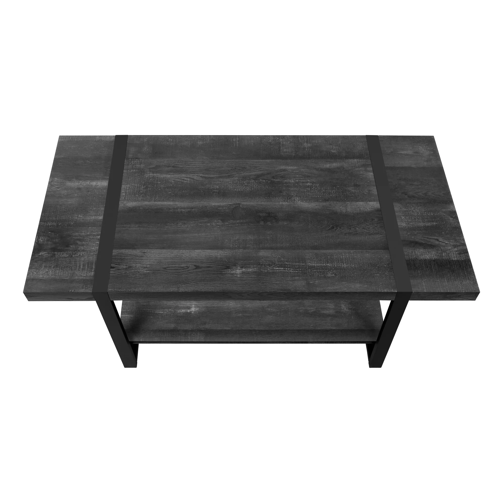 47" Black Rectangular Coffee Table With Shelf By Homeroots - Image 5