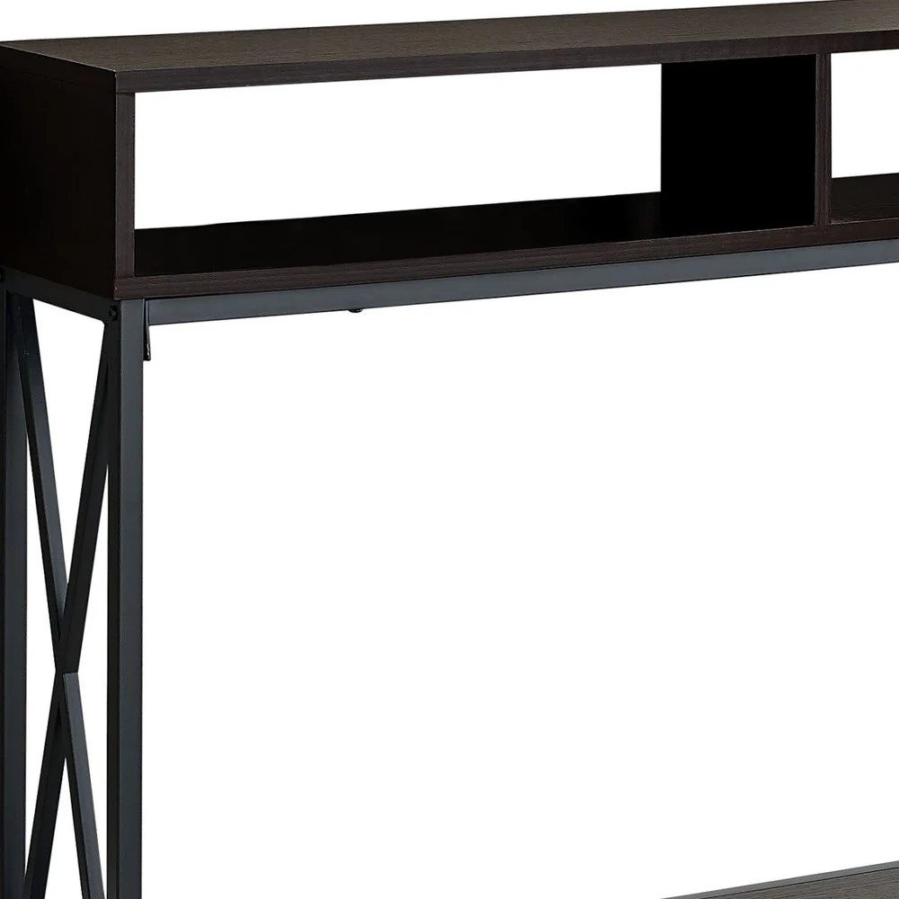 47" Brown And Black Frame Console Table With Storage By Homeroots - Image 2