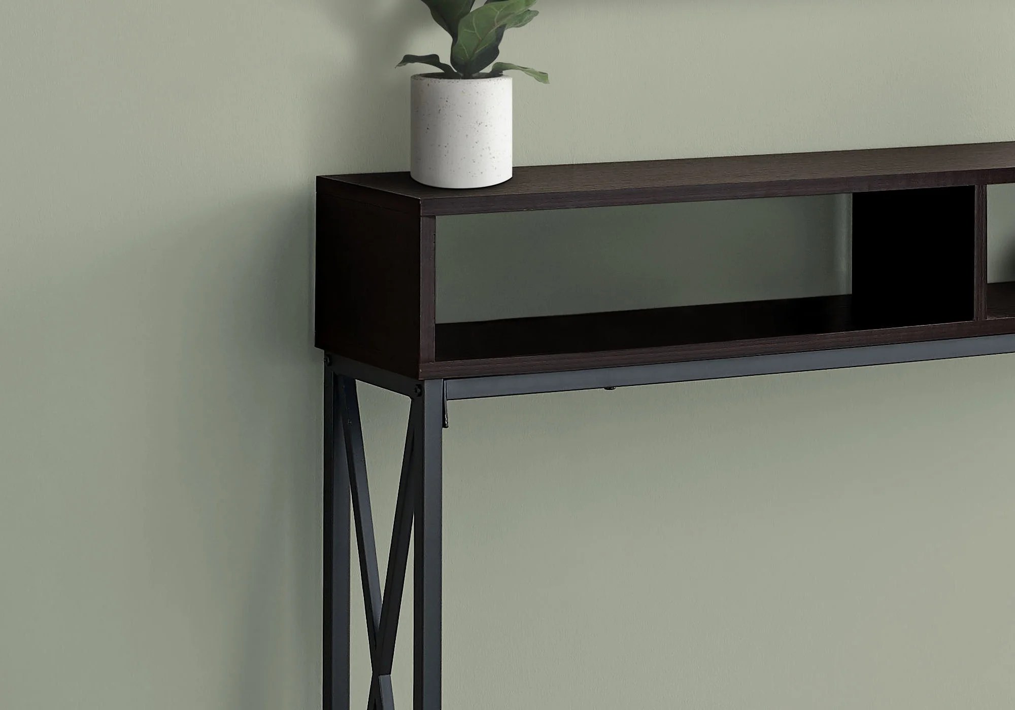 47" Brown And Black Frame Console Table With Storage By Homeroots - Image 4