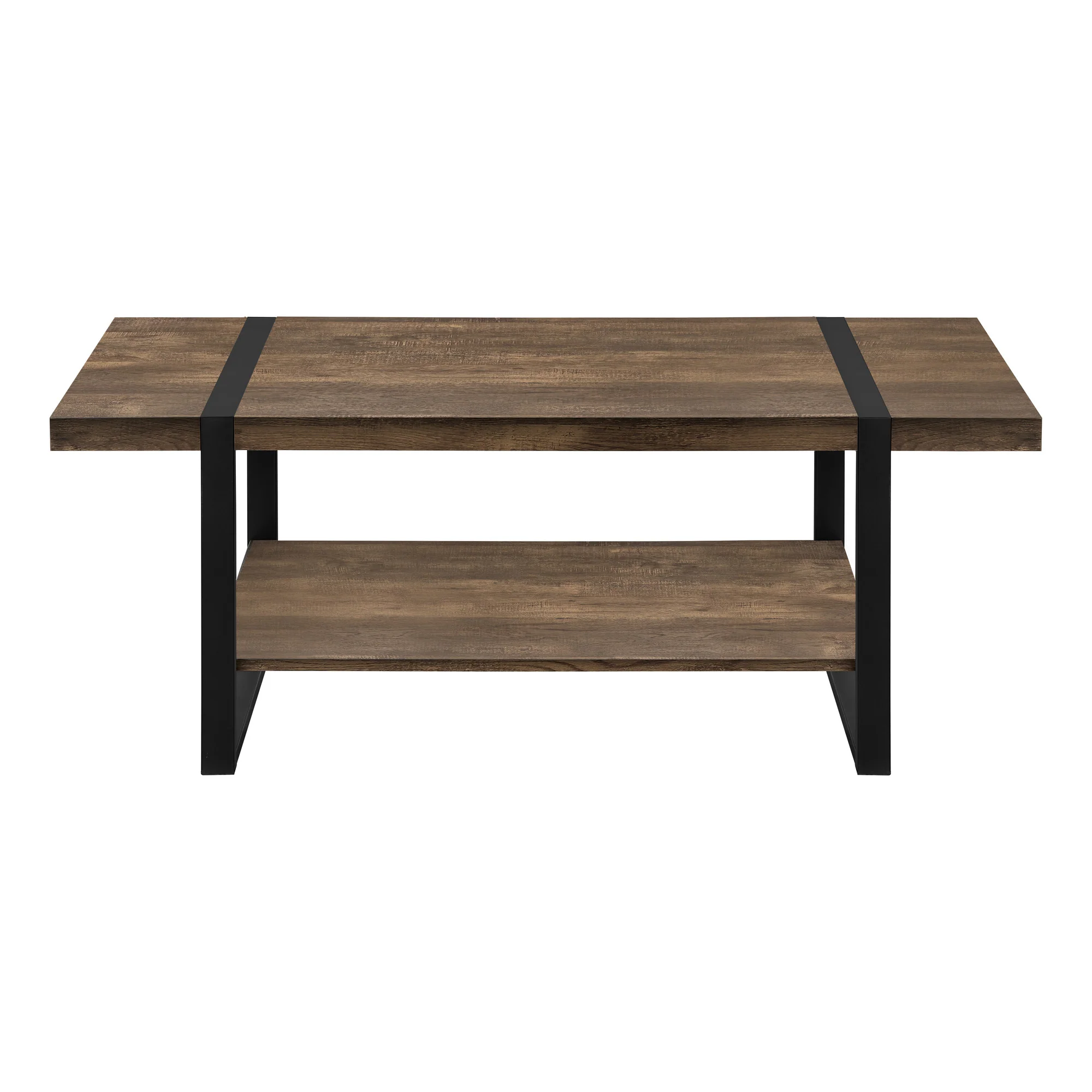 47" Brown And Black Rectangular Coffee Table With Shelf By Homeroots - Image 2