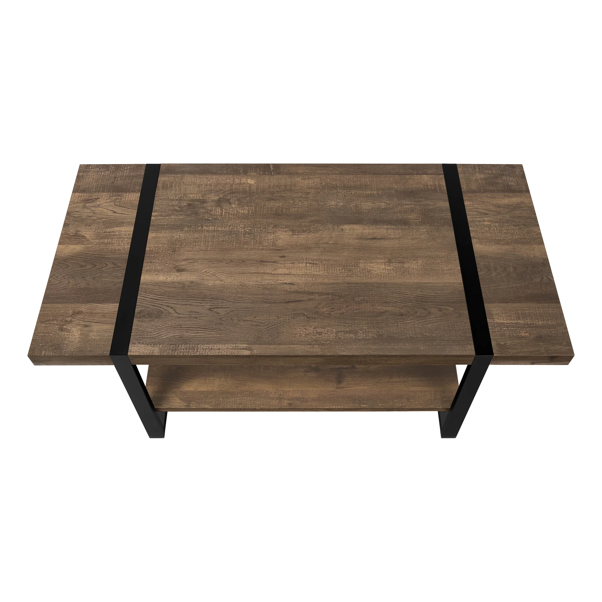 47" Brown And Black Rectangular Coffee Table With Shelf By Homeroots - Image 5