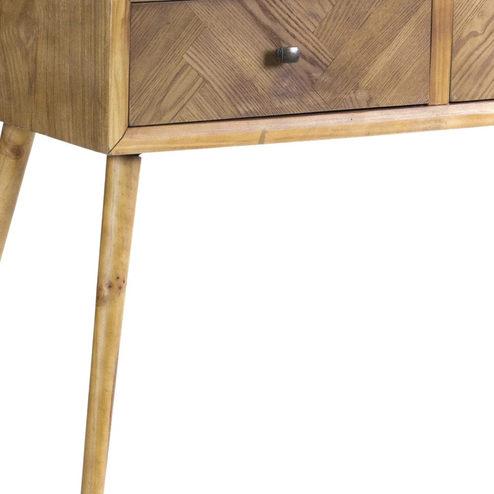 47" Brown End Table With Two Drawers By Homeroots - Image 3