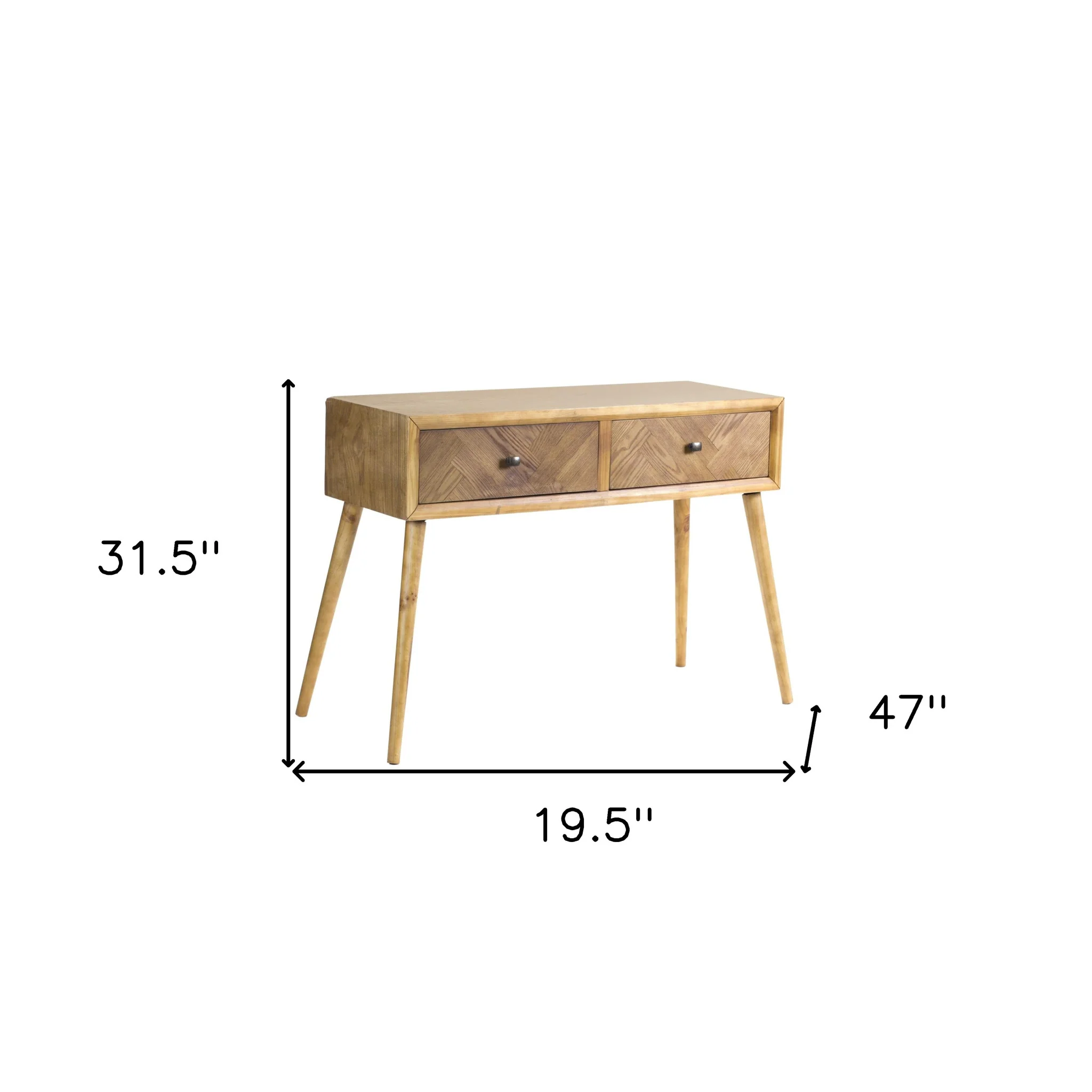 47" Brown End Table With Two Drawers By Homeroots - Image 5