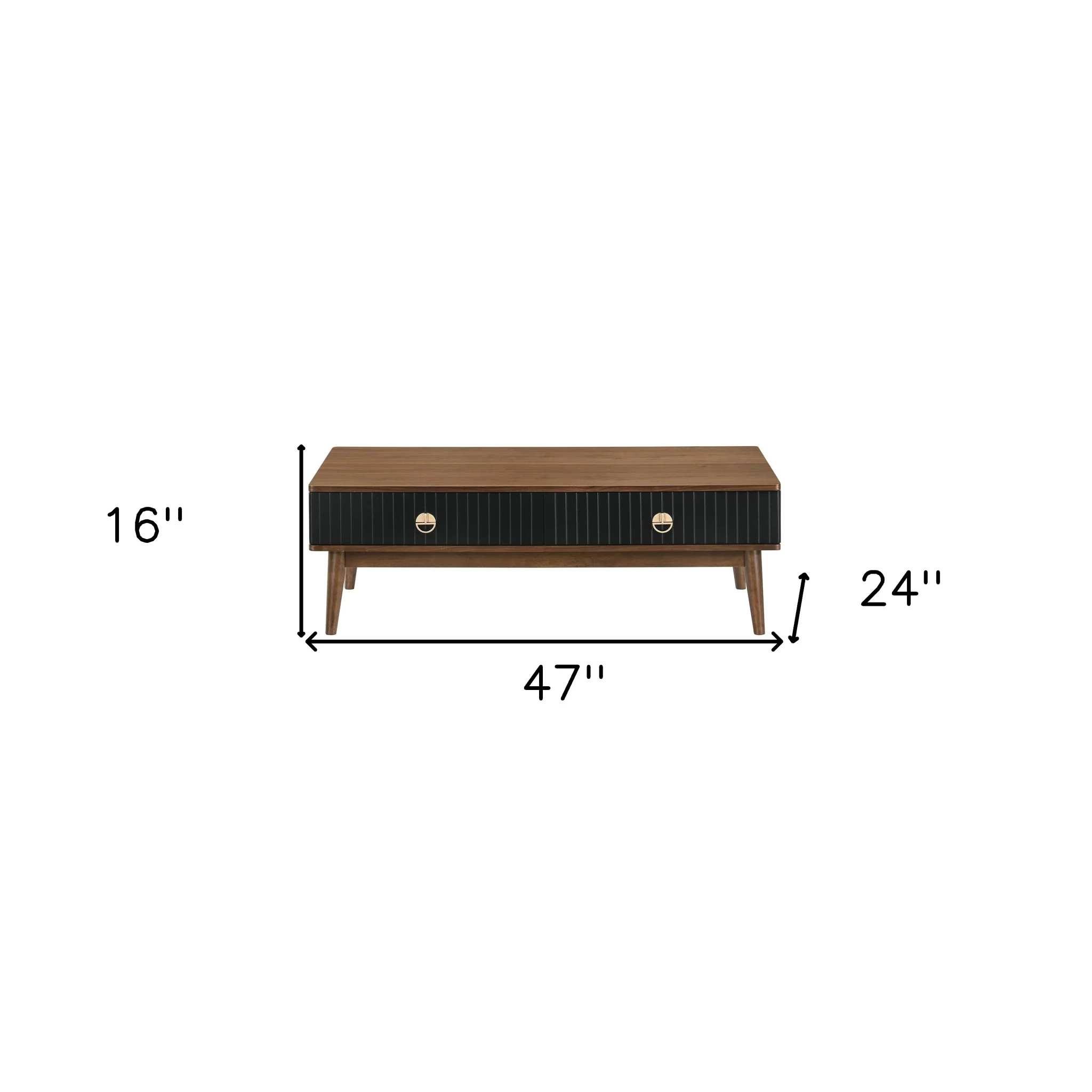 47" Brown Solid Wood Rectangular Coffee Table By Homeroots - Image 9