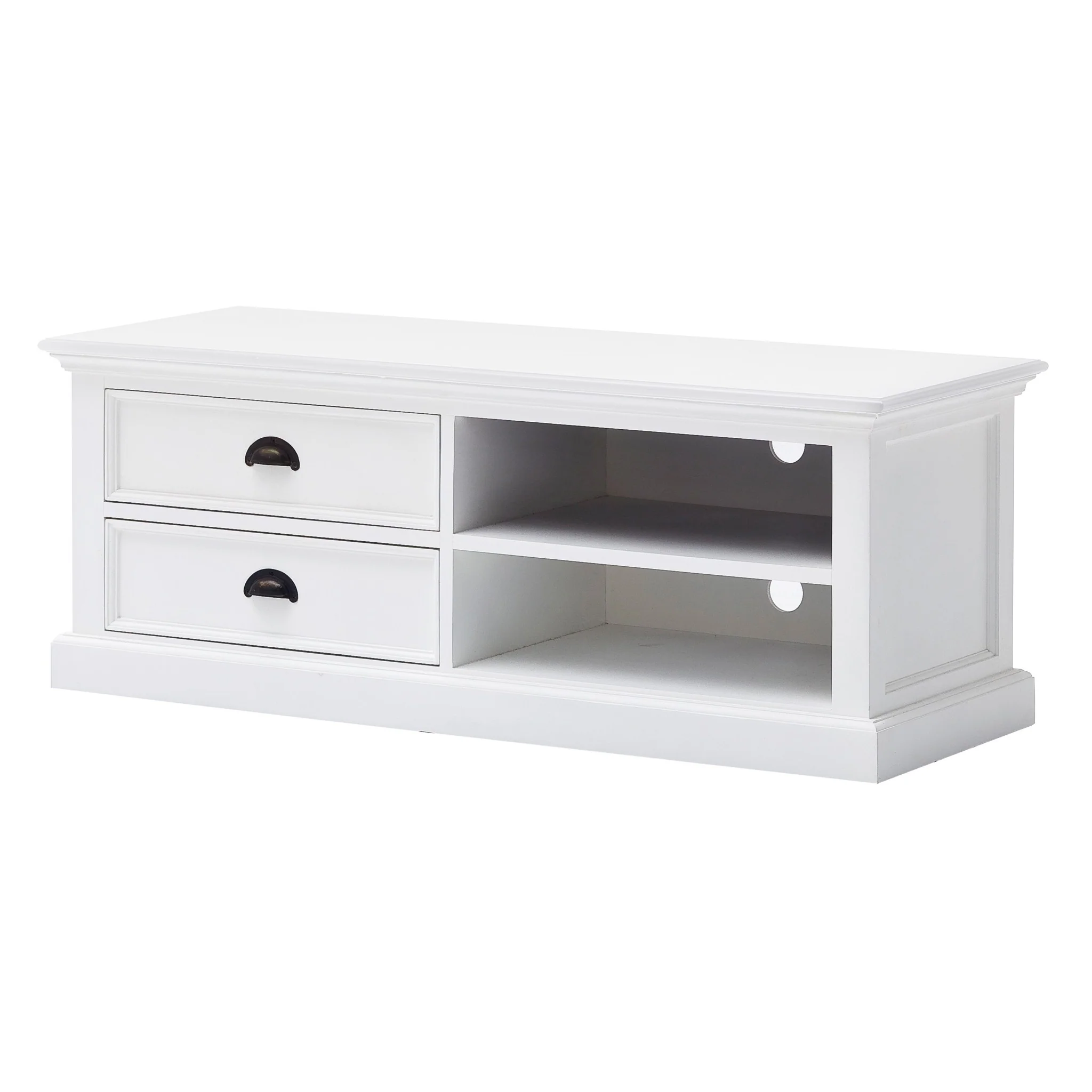 47" Classic White Entertainment Unit with Two Drawers By Homeroots - Image 3
