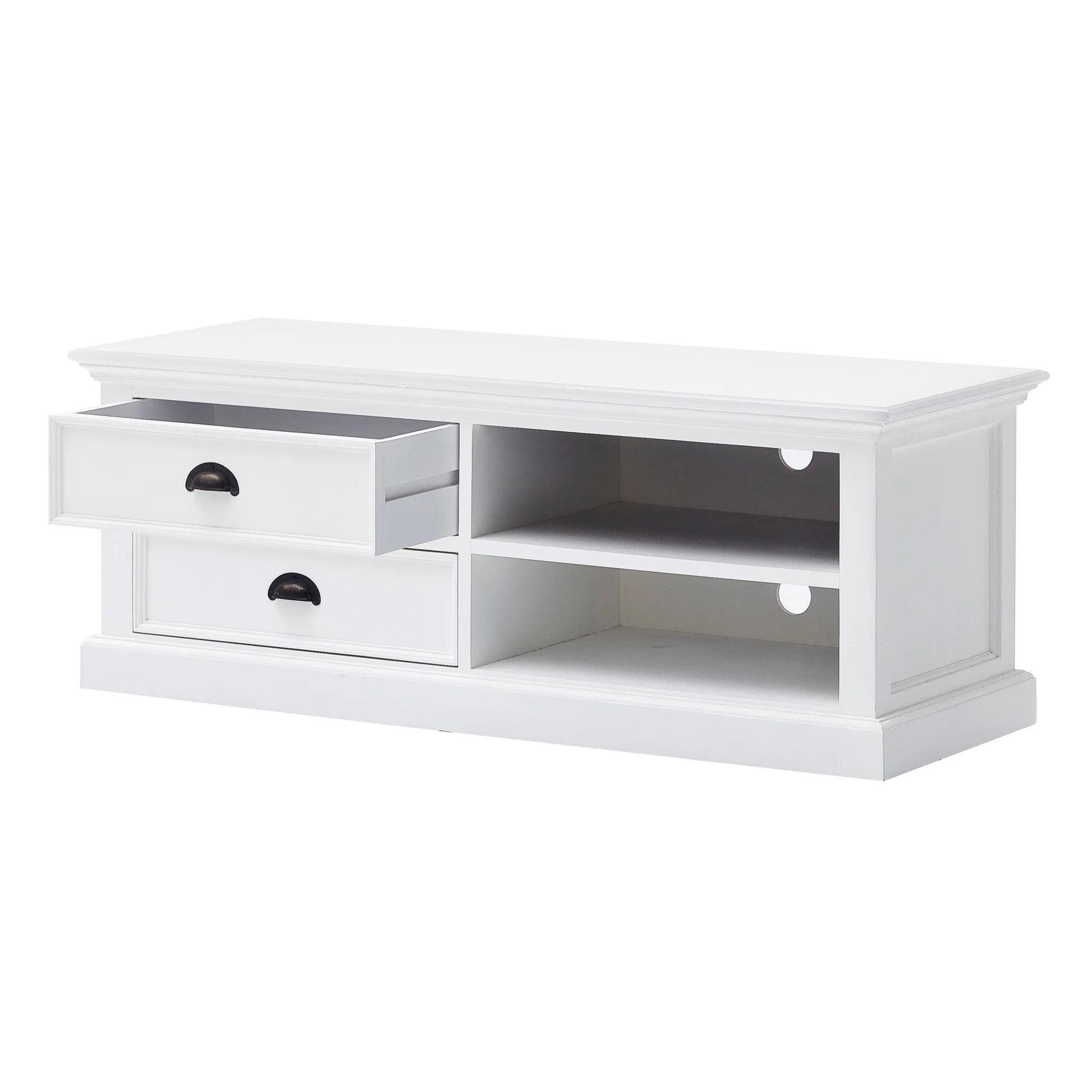 47" Classic White Entertainment Unit with Two Drawers By Homeroots - Image 4