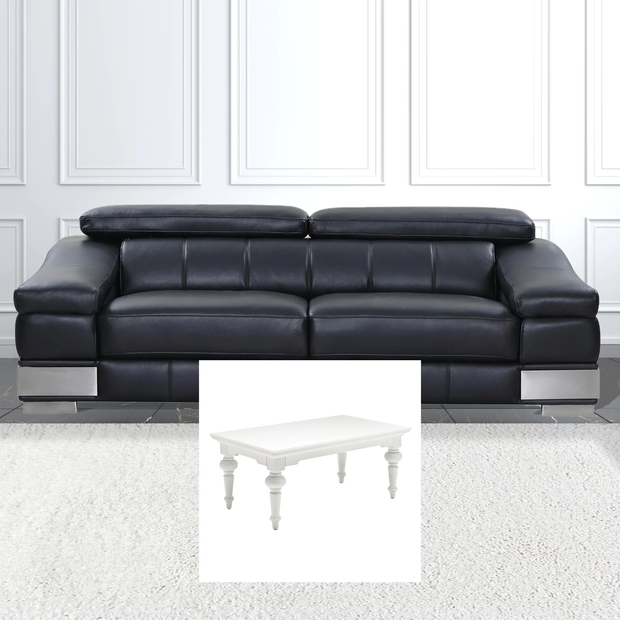 47" Classic White Manufactured Wood And Solid Wood Rectangular Coffee Table By Homeroots - Image 2