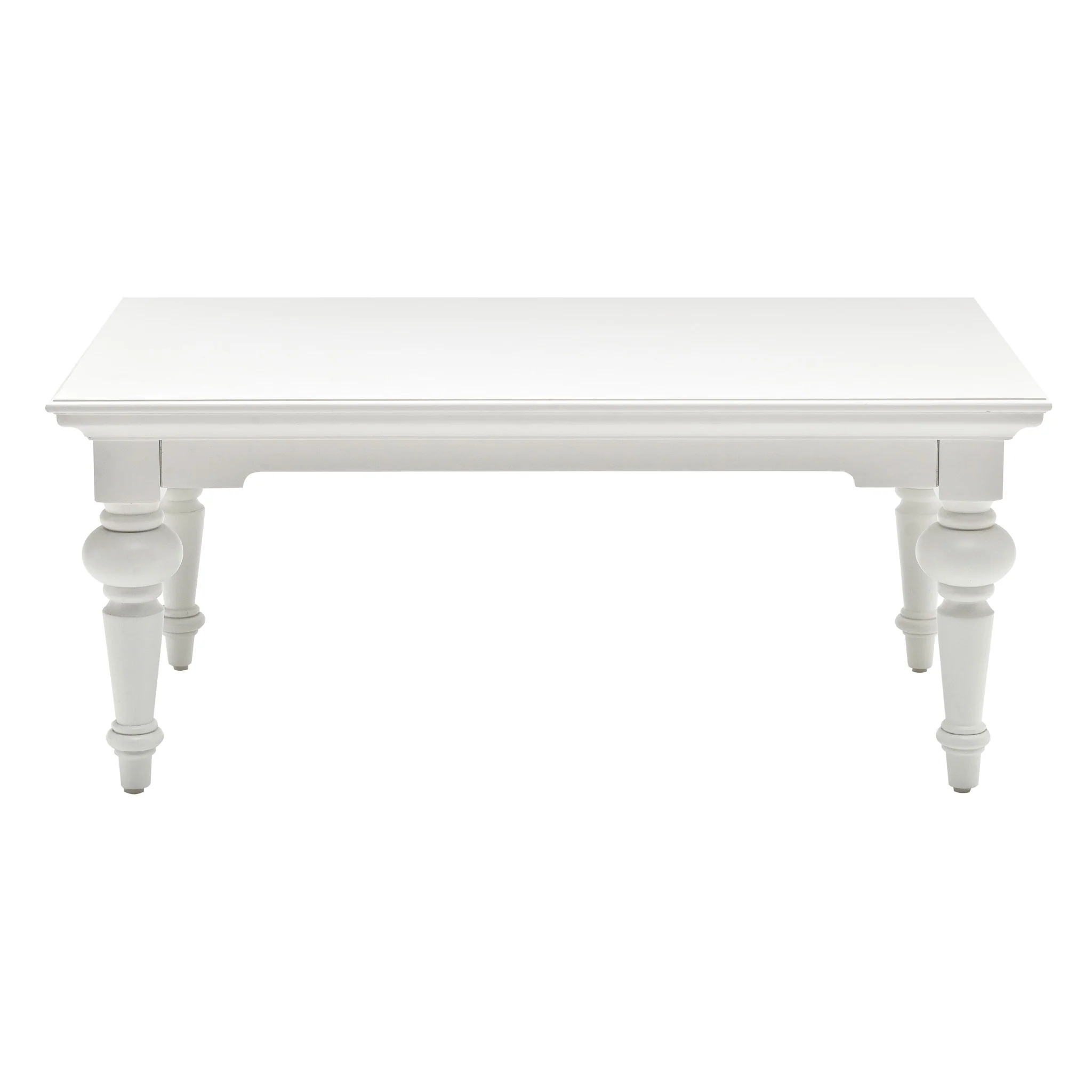 47" Classic White Manufactured Wood And Solid Wood Rectangular Coffee Table By Homeroots - Image 4