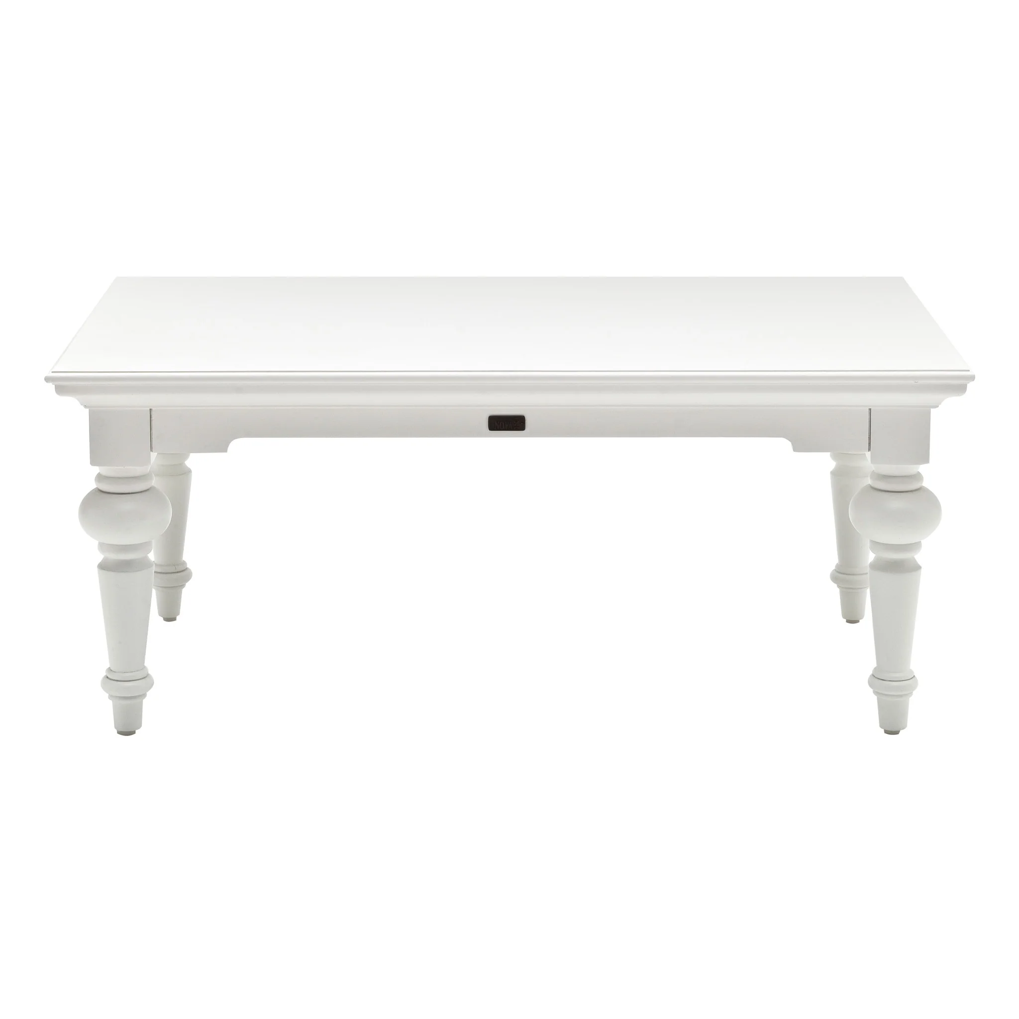 47" Classic White Manufactured Wood And Solid Wood Rectangular Coffee Table By Homeroots - Image 6