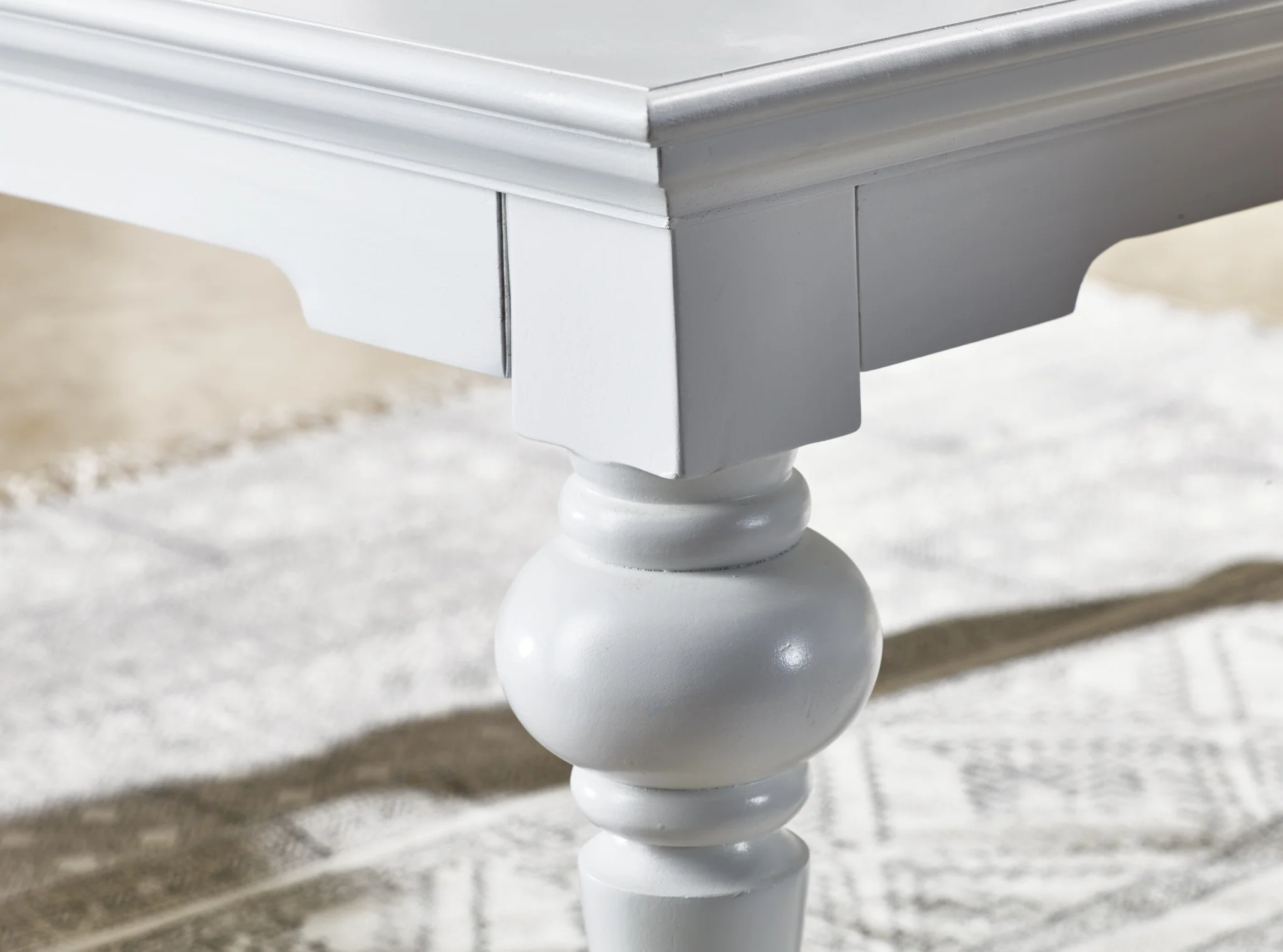 47" Classic White Manufactured Wood And Solid Wood Rectangular Coffee Table By Homeroots - Image 7