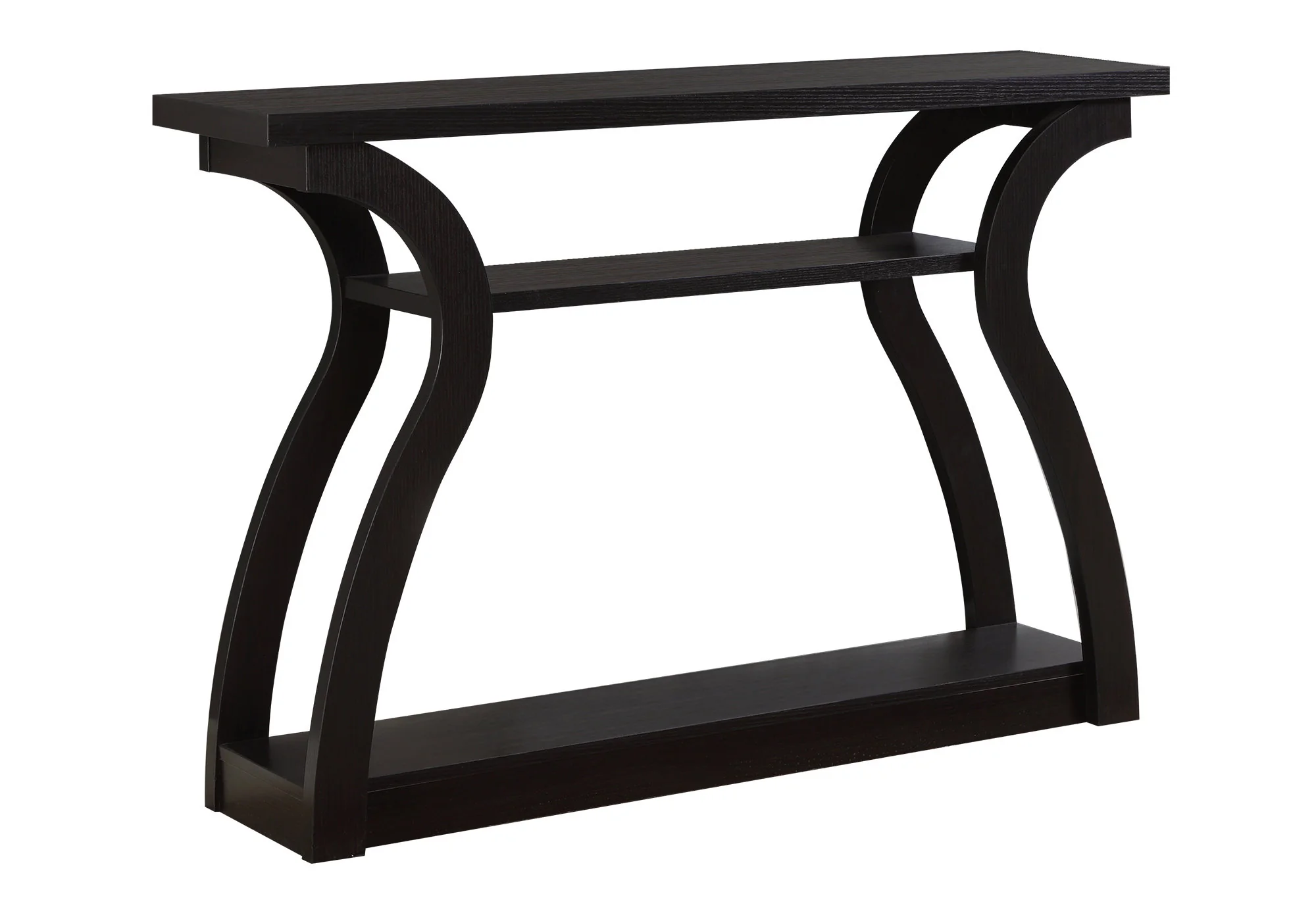 47" Espresso Floor Shelf Console Table With Storage By Homeroots - Image 2