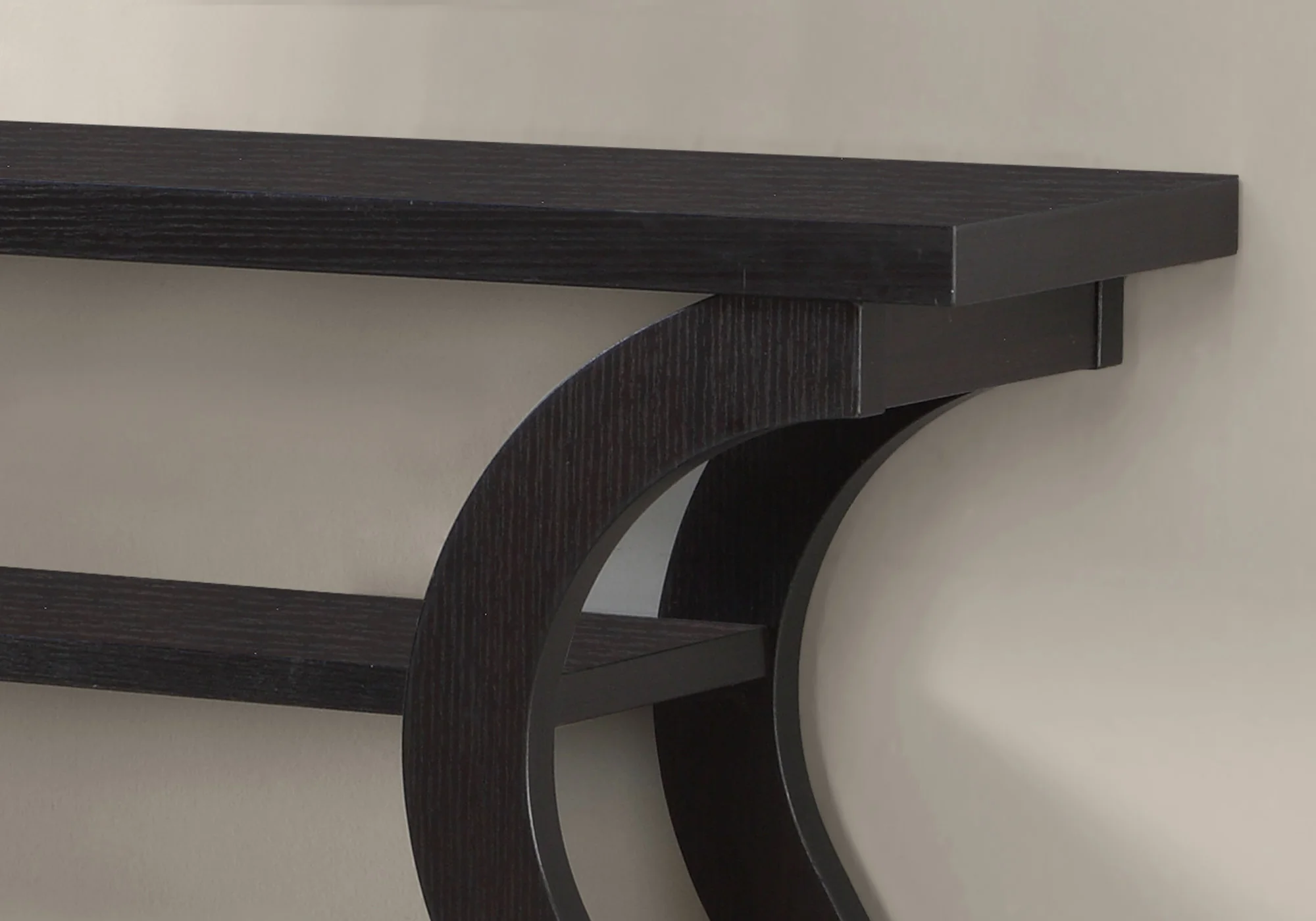 47" Espresso Floor Shelf Console Table With Storage By Homeroots - Image 3