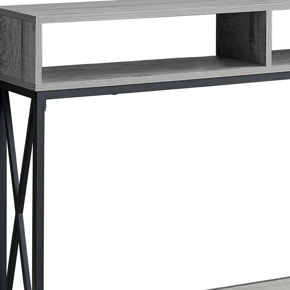 47" Gray And Black Frame Console Table With Storage By Homeroots - Image 2