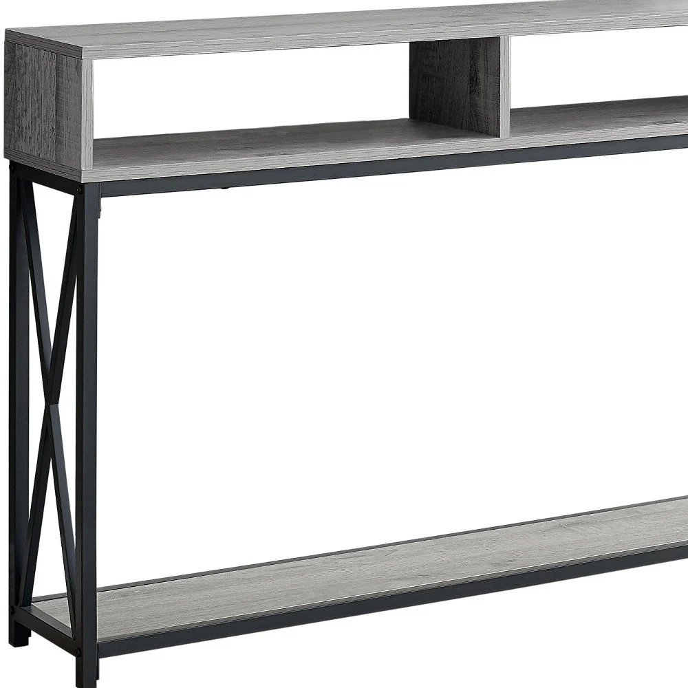 47" Gray And Black Frame Console Table With Storage By Homeroots - Image 3