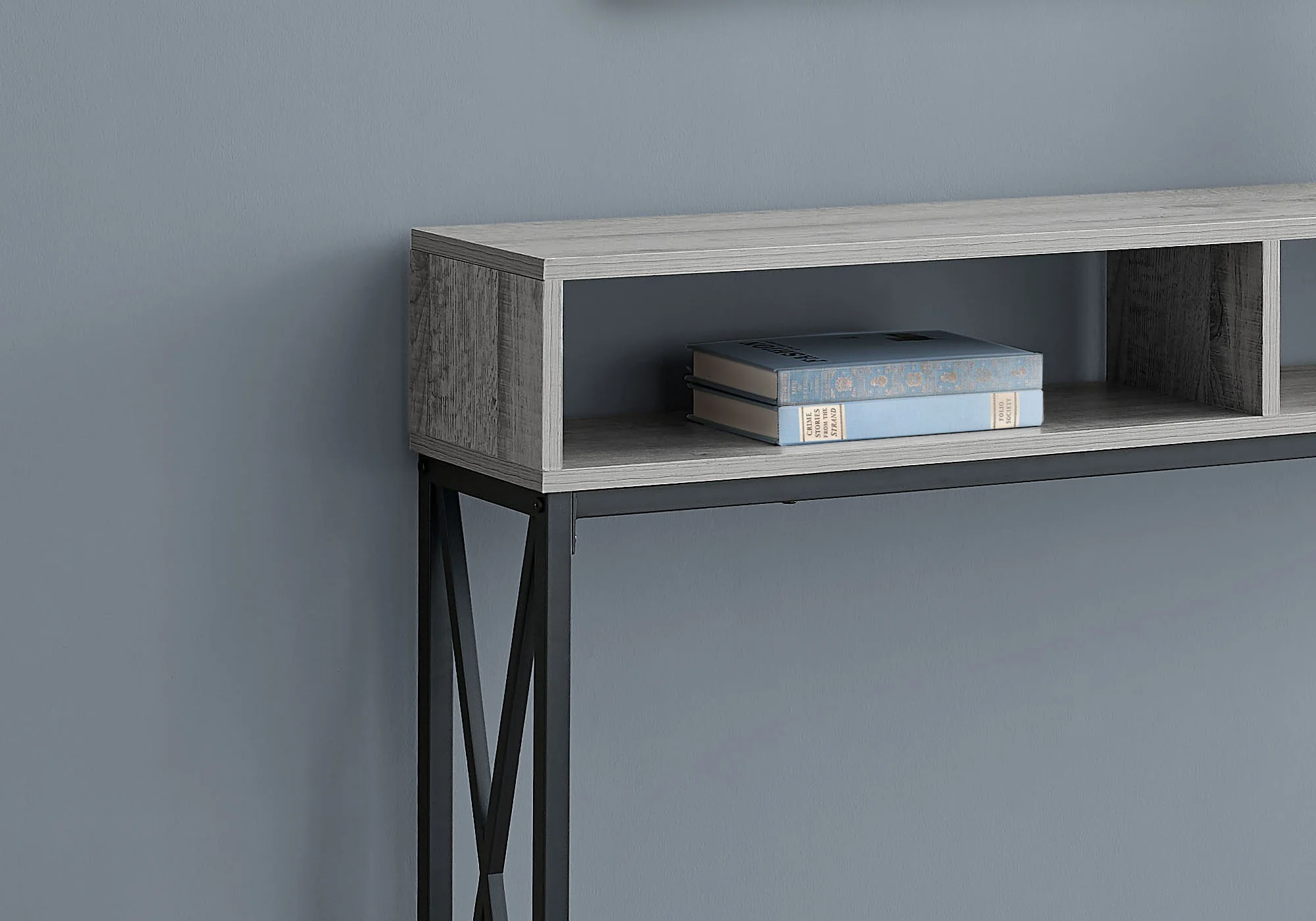 47" Gray And Black Frame Console Table With Storage By Homeroots - Image 4