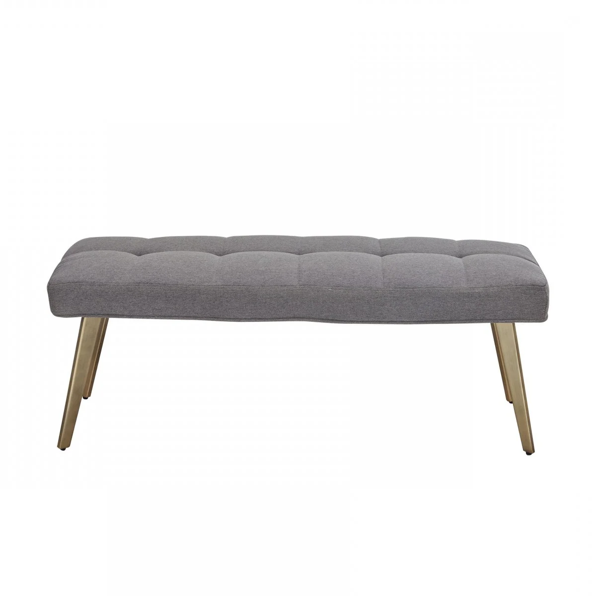 47" Gray And Gold Upholstered Linen Blend Dining bench By Homeroots - Image 3