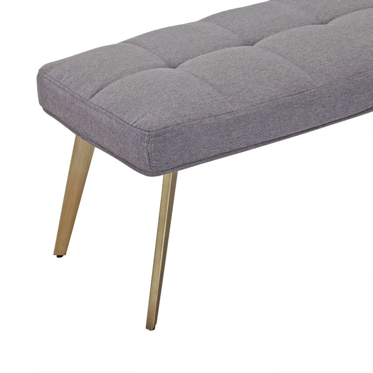 47" Gray And Gold Upholstered Linen Blend Dining bench By Homeroots - Image 5