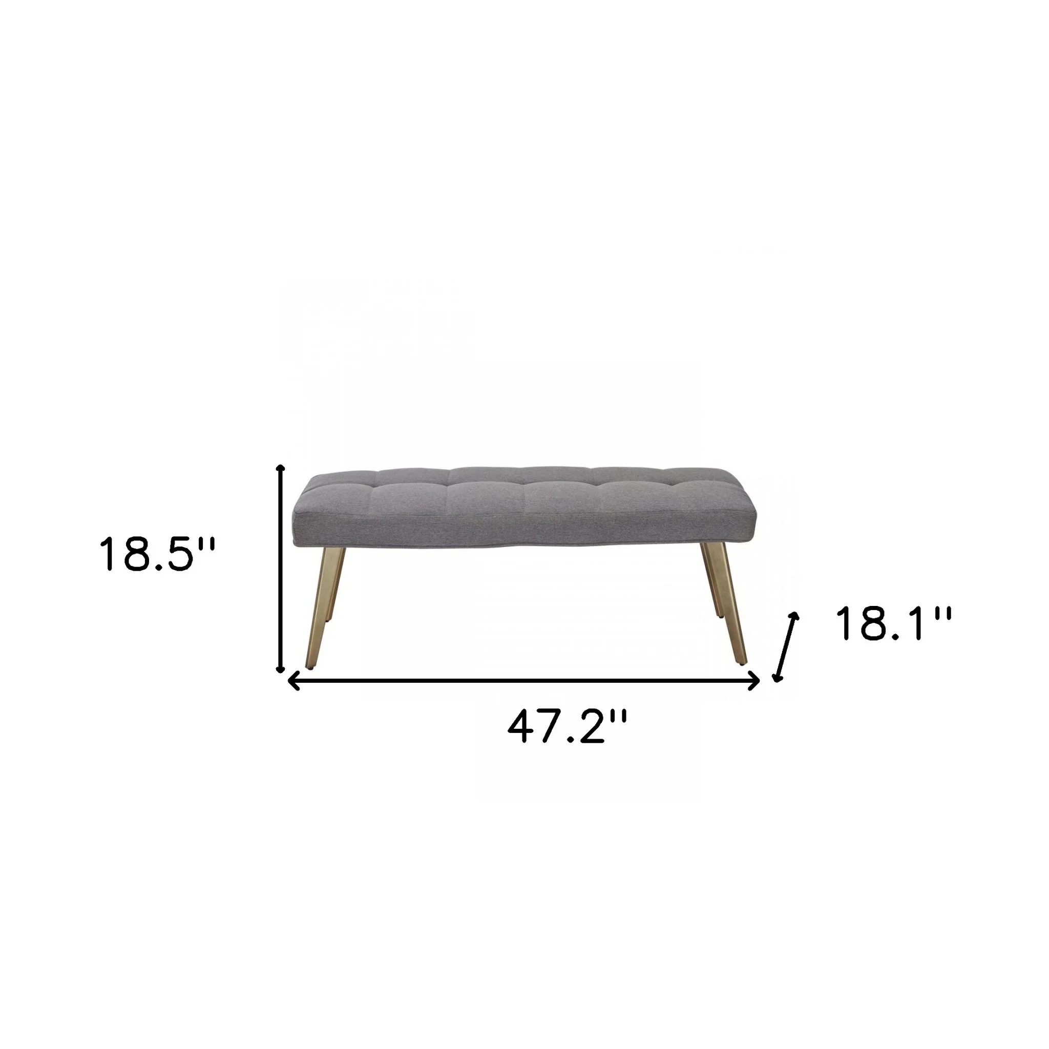47" Gray And Gold Upholstered Linen Blend Dining bench By Homeroots - Image 8