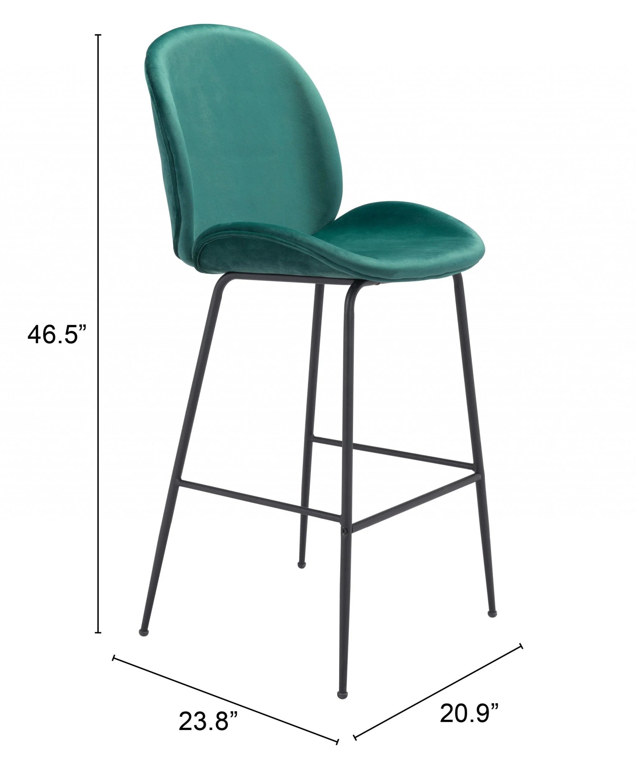 47" Green And Black Steel Low Back Bar Height Chair With Footrest By Homeroots - Image 8