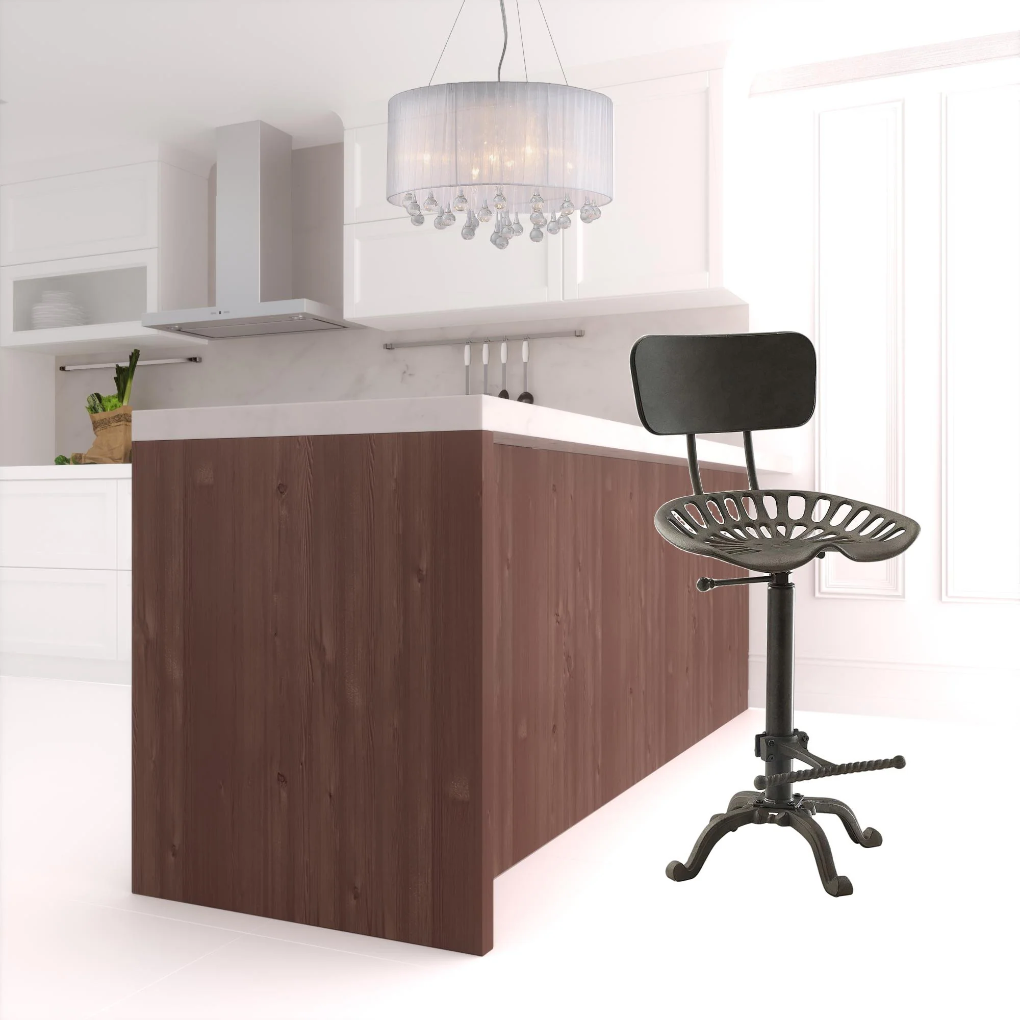 47" Industrial Backless Adjustable Height Bar Chair With Footrest By Homeroots - Image 2