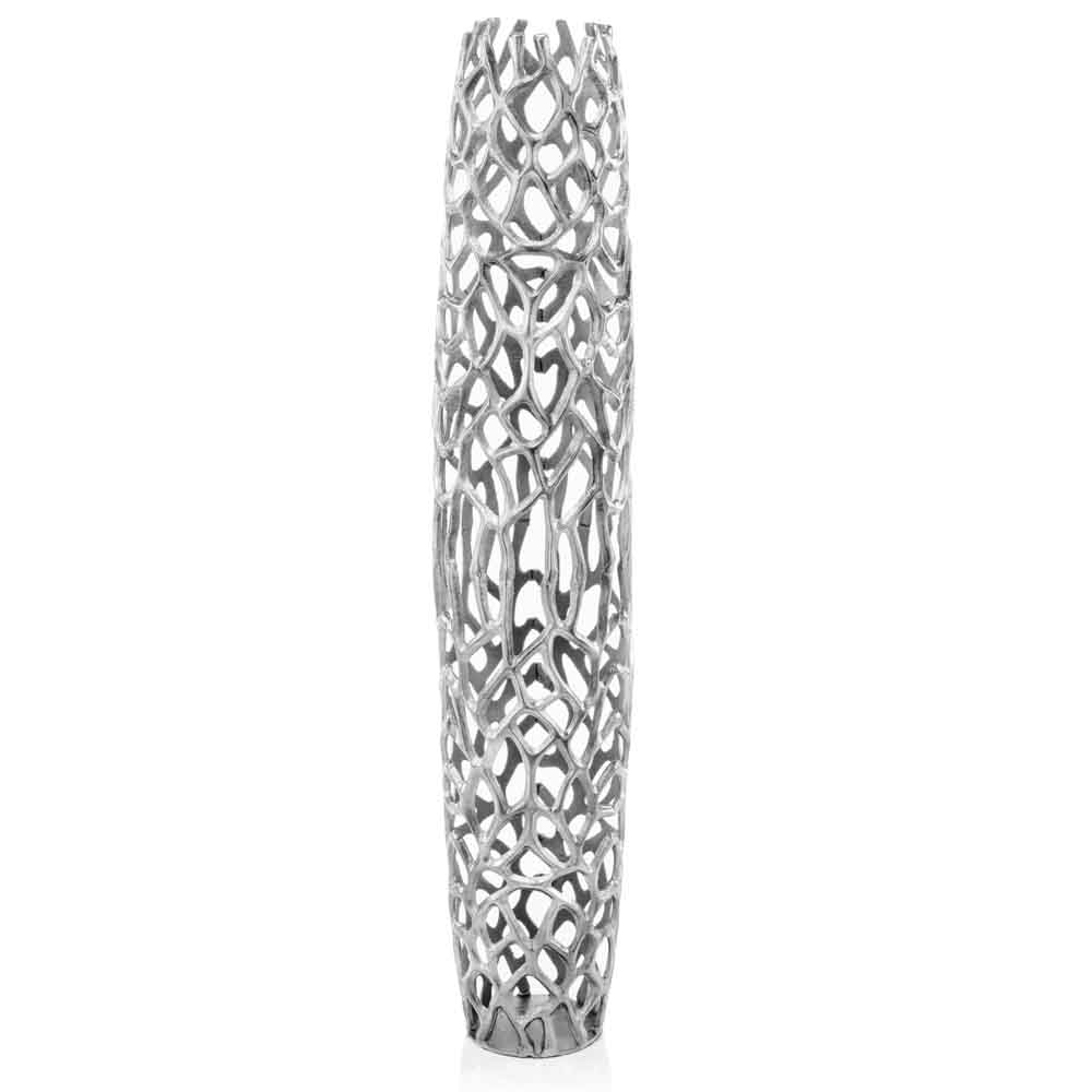 47" Modern Rustic Silver Twigs Barrel Style Floor Vase By Homeroots - Image 2