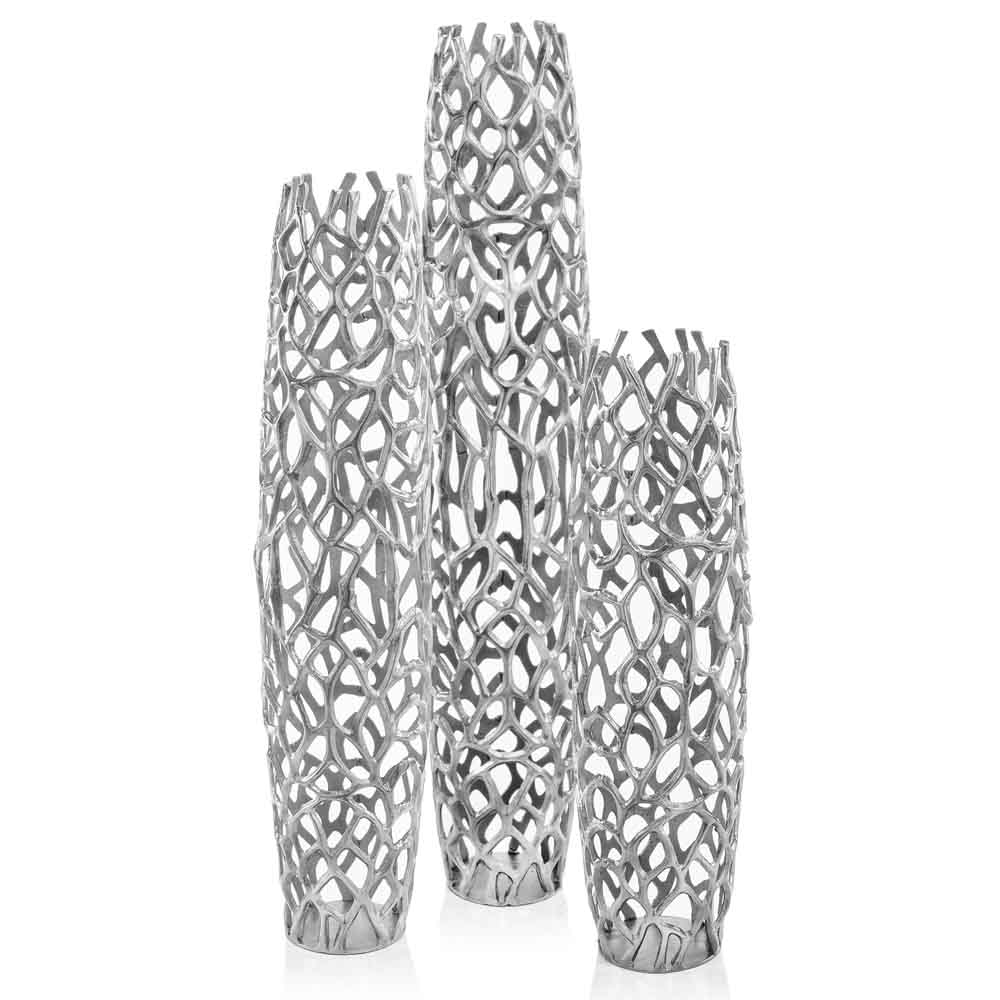 47" Modern Rustic Silver Twigs Barrel Style Floor Vase By Homeroots - Image 4