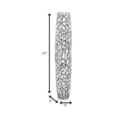 47" Modern Rustic Silver Twigs Barrel Style Floor Vase By Homeroots - Image 7