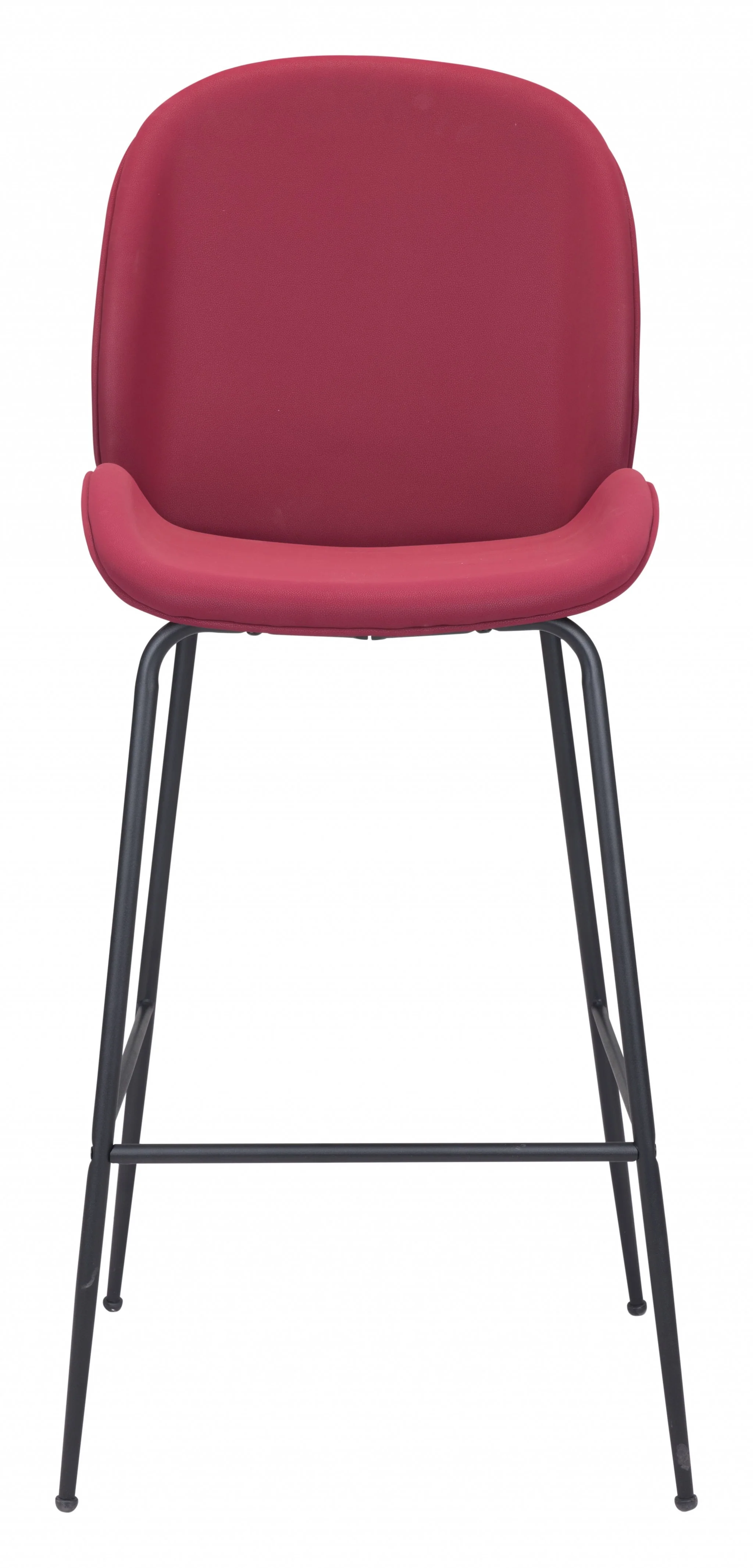47" Red And Black Steel Low Back Bar Height Chair With Footrest By Homeroots - Image 3