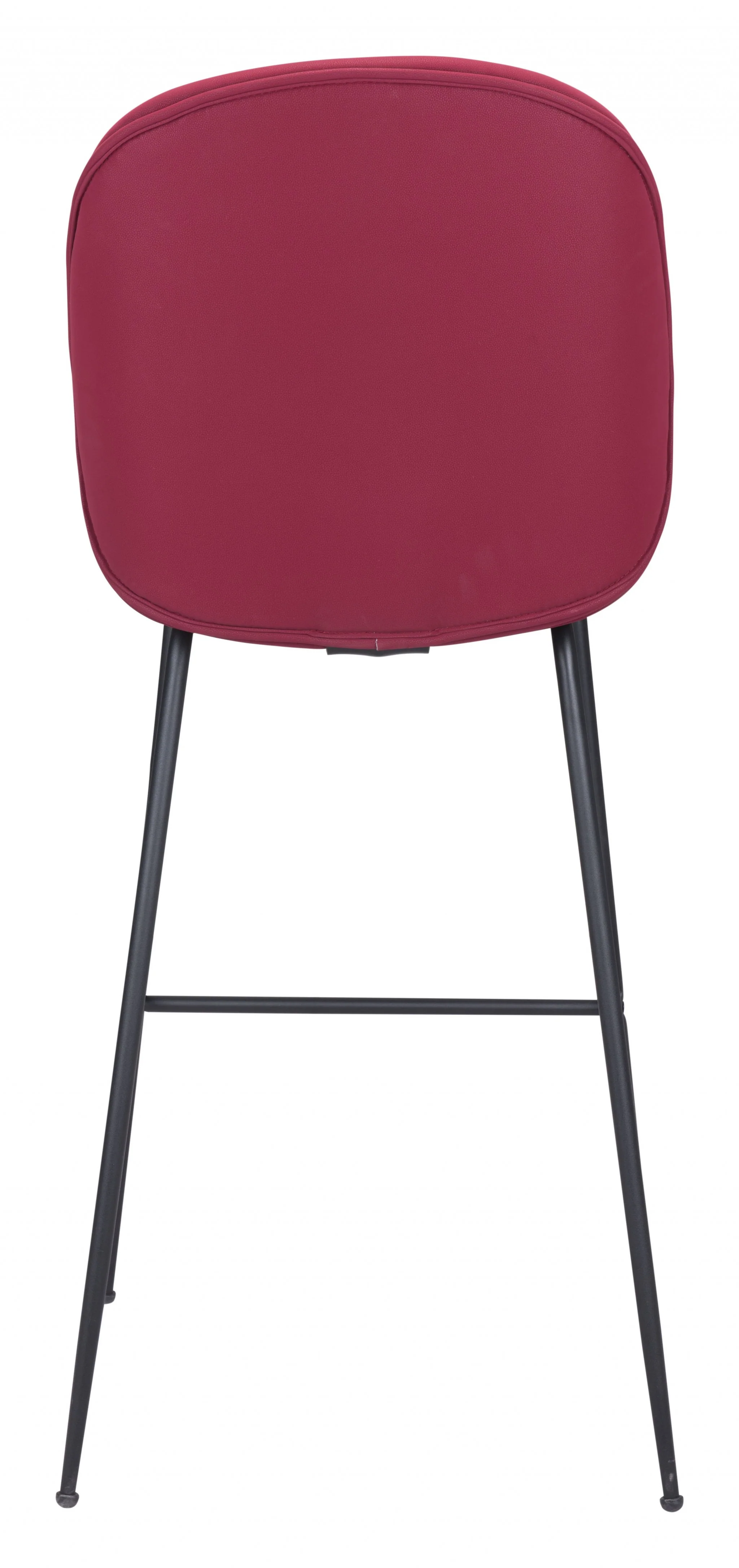 47" Red And Black Steel Low Back Bar Height Chair With Footrest By Homeroots - Image 4