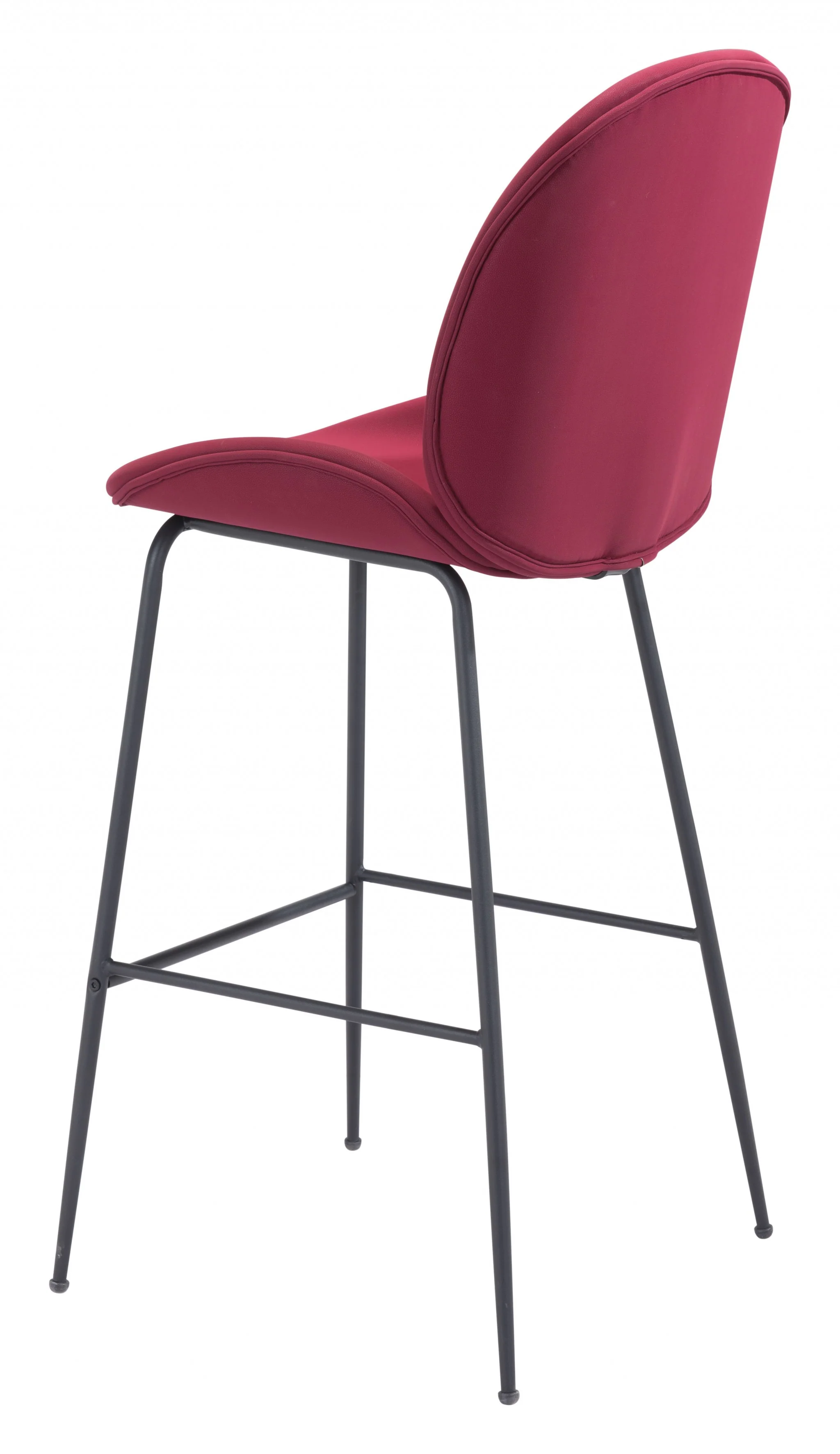 47" Red And Black Steel Low Back Bar Height Chair With Footrest By Homeroots - Image 5