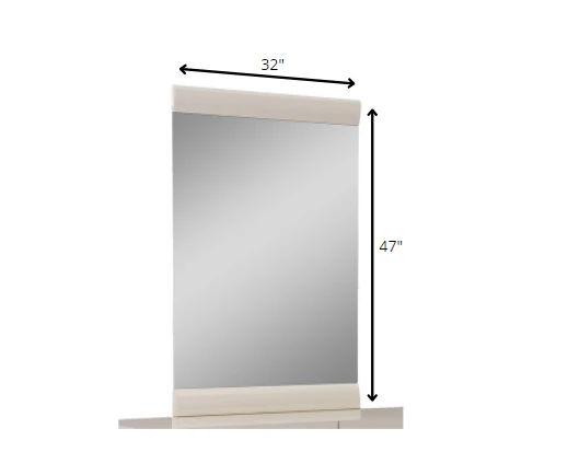 47" Refined Beige High Gloss Mirror By Homeroots - Image 5