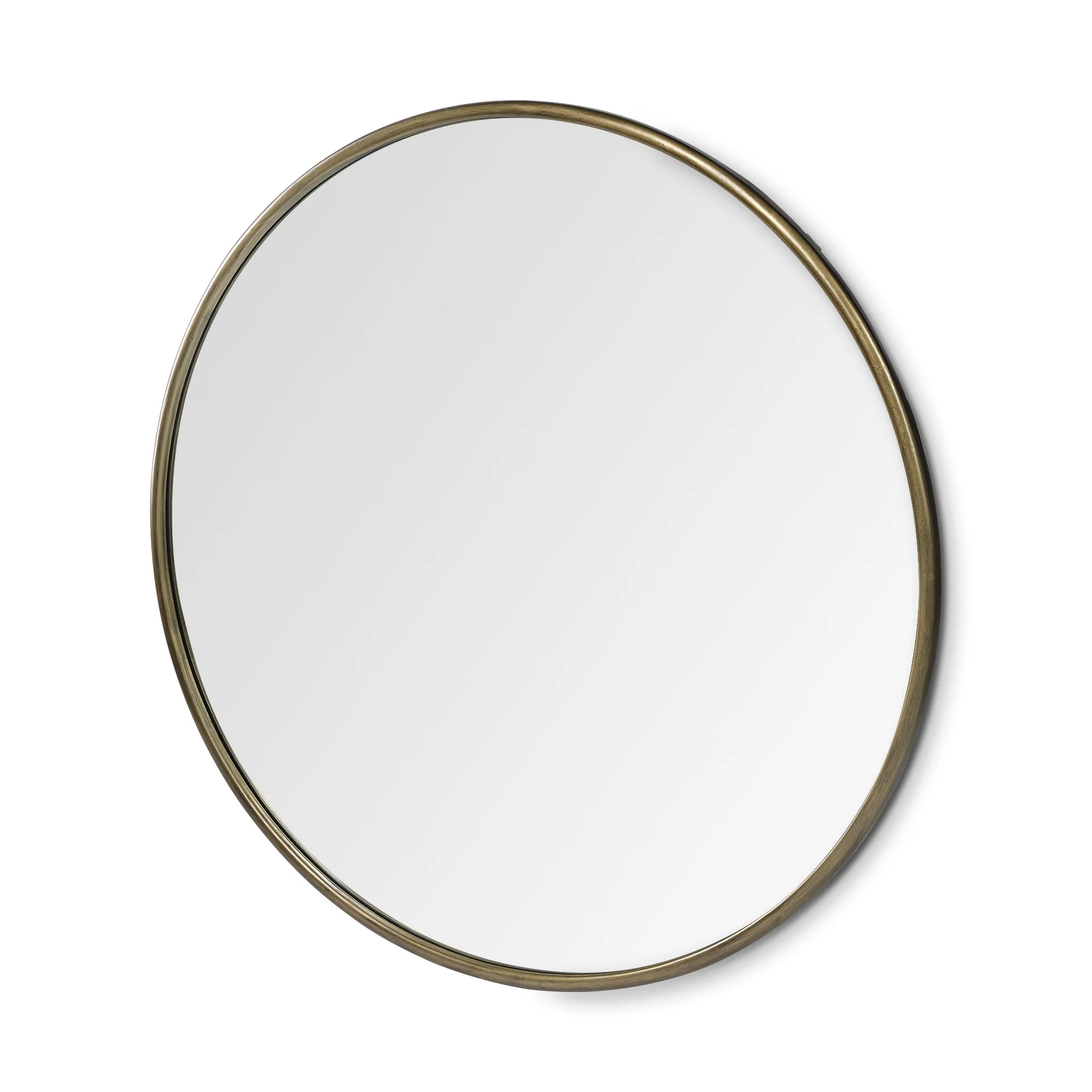 47" Round Gold Metal Frame Wall Mirror By Homeroots - Image 2
