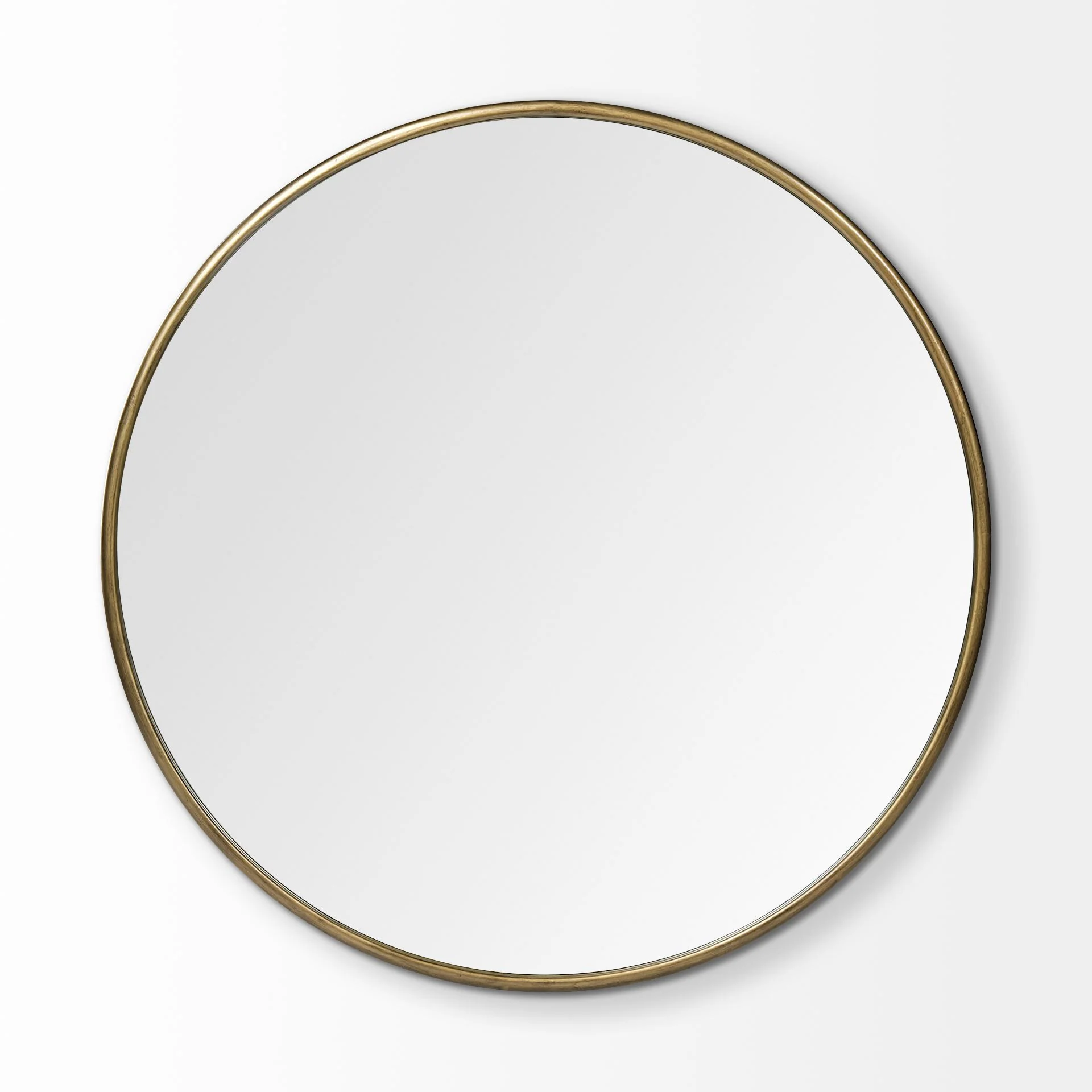 47" Round Gold Metal Frame Wall Mirror By Homeroots - Image 3