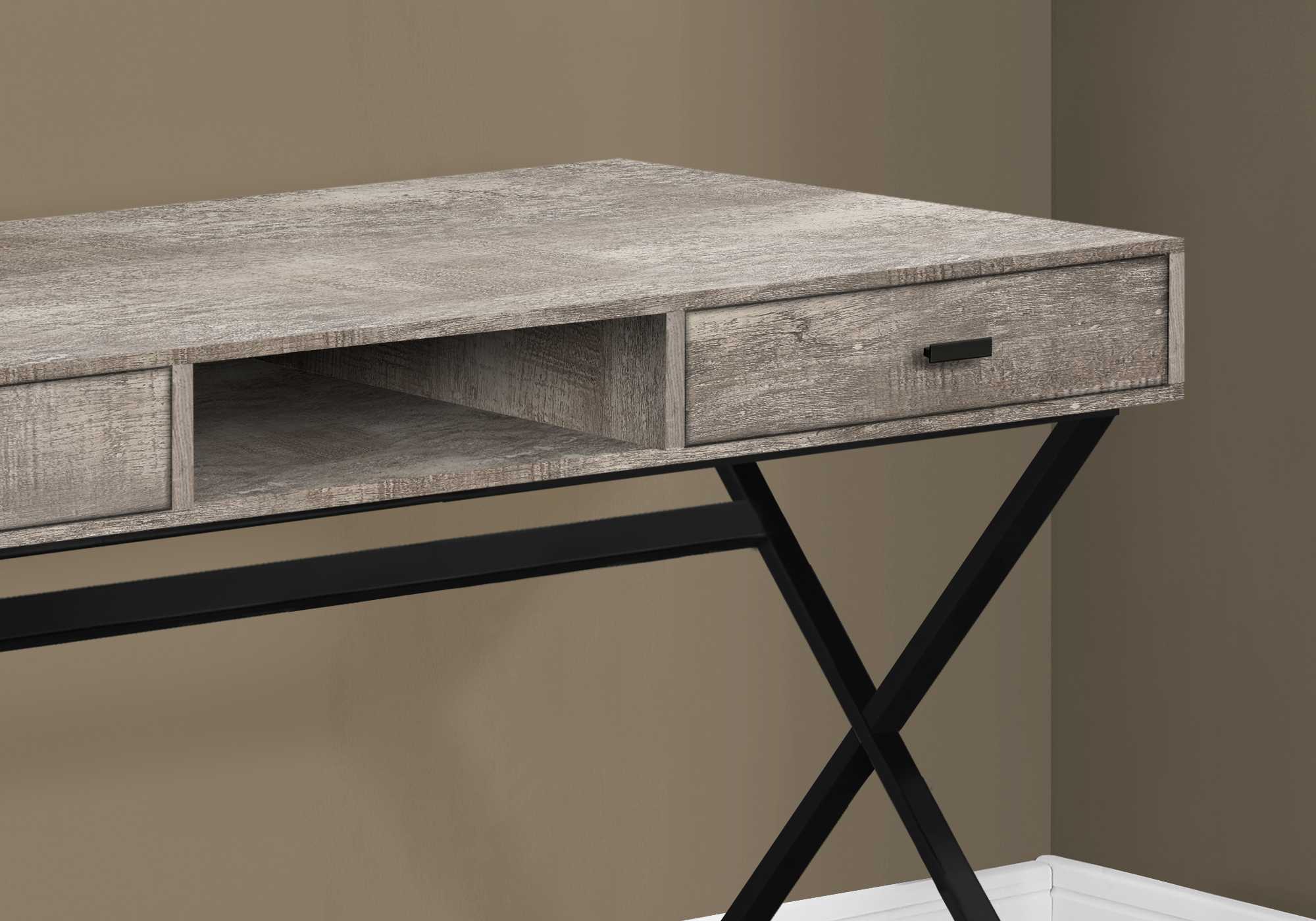 47" Rustic Taupe Computer Desk By Homeroots - Image 3