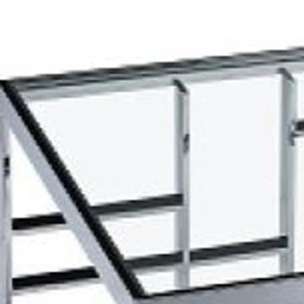 47" Silver And Clear Glass Rectangular Coffee Table By Homeroots - Image 5
