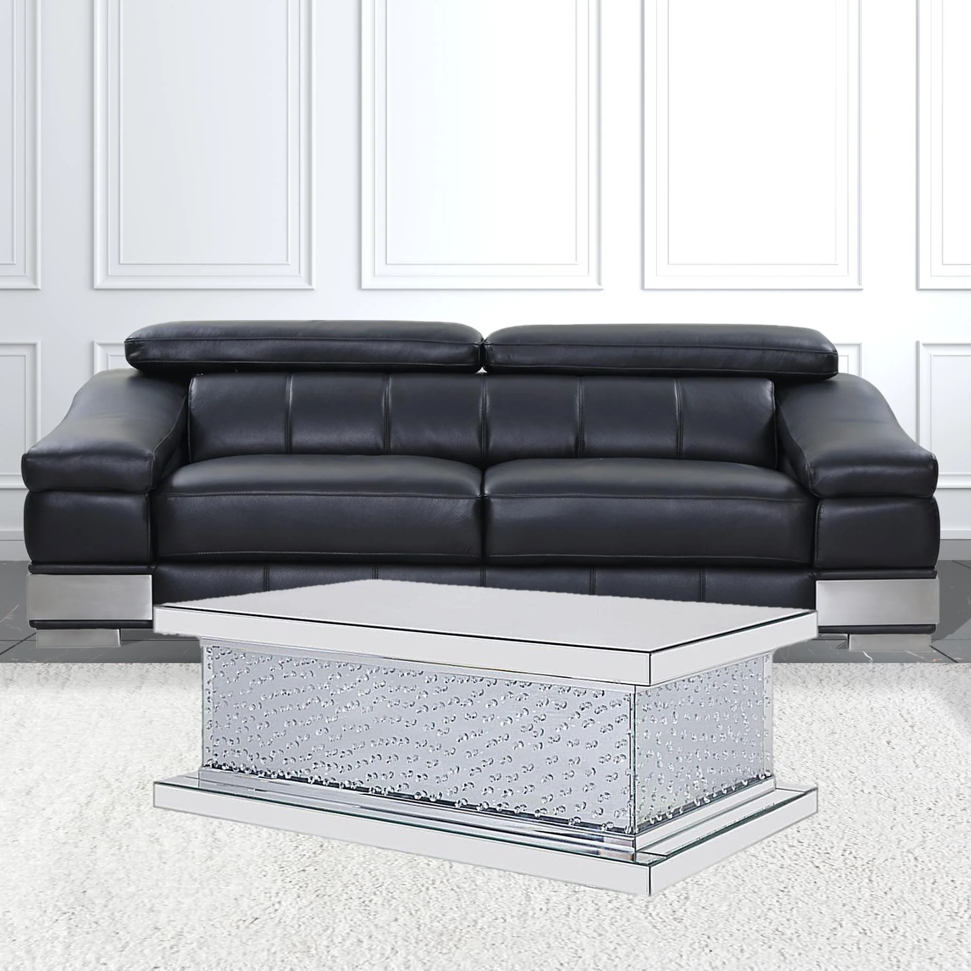 47" Silver Mirrored Rectangular Mirrored Coffee Table By Homeroots - Image 2