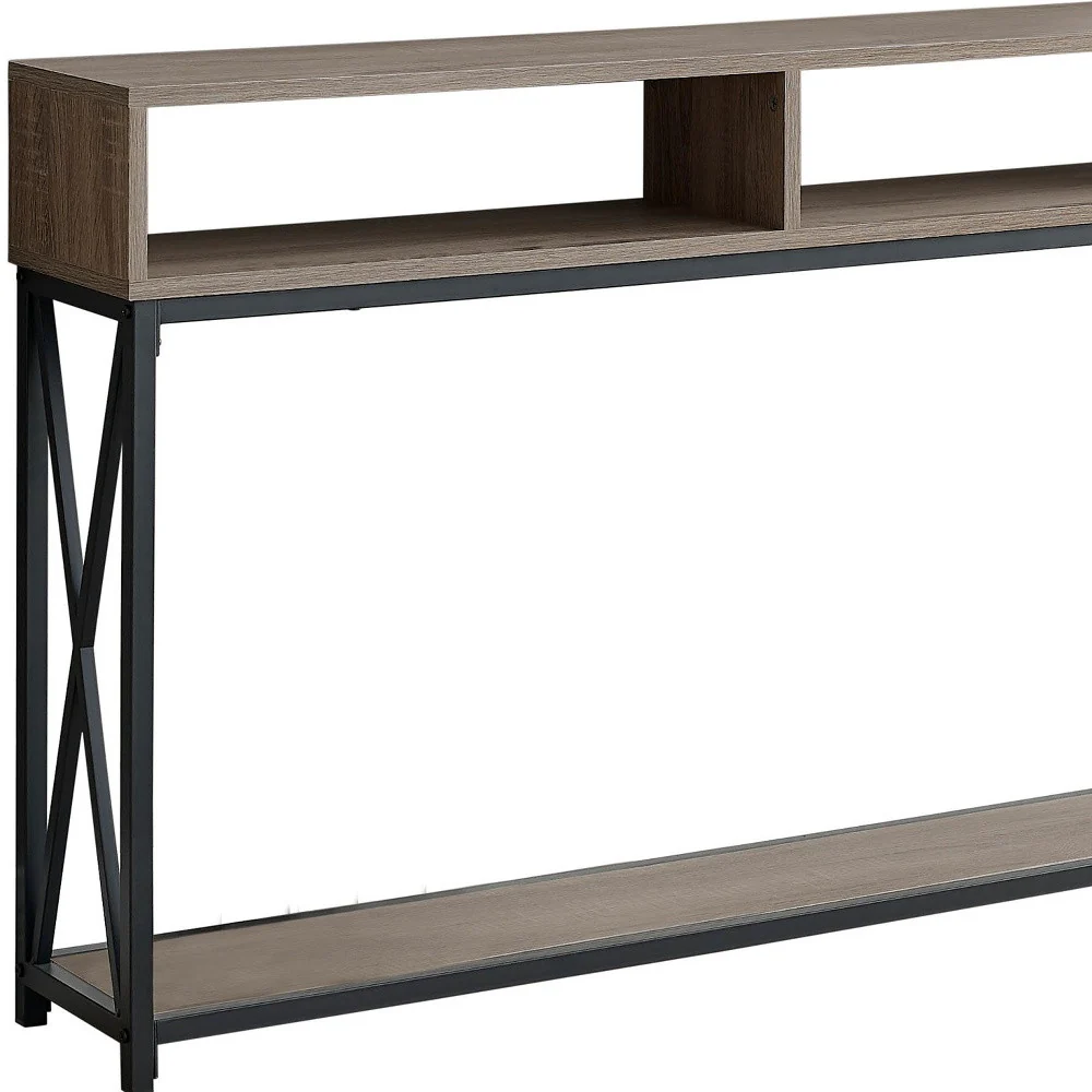 47" Taupe And Black Frame Console Table With Storage By Homeroots - Image 2