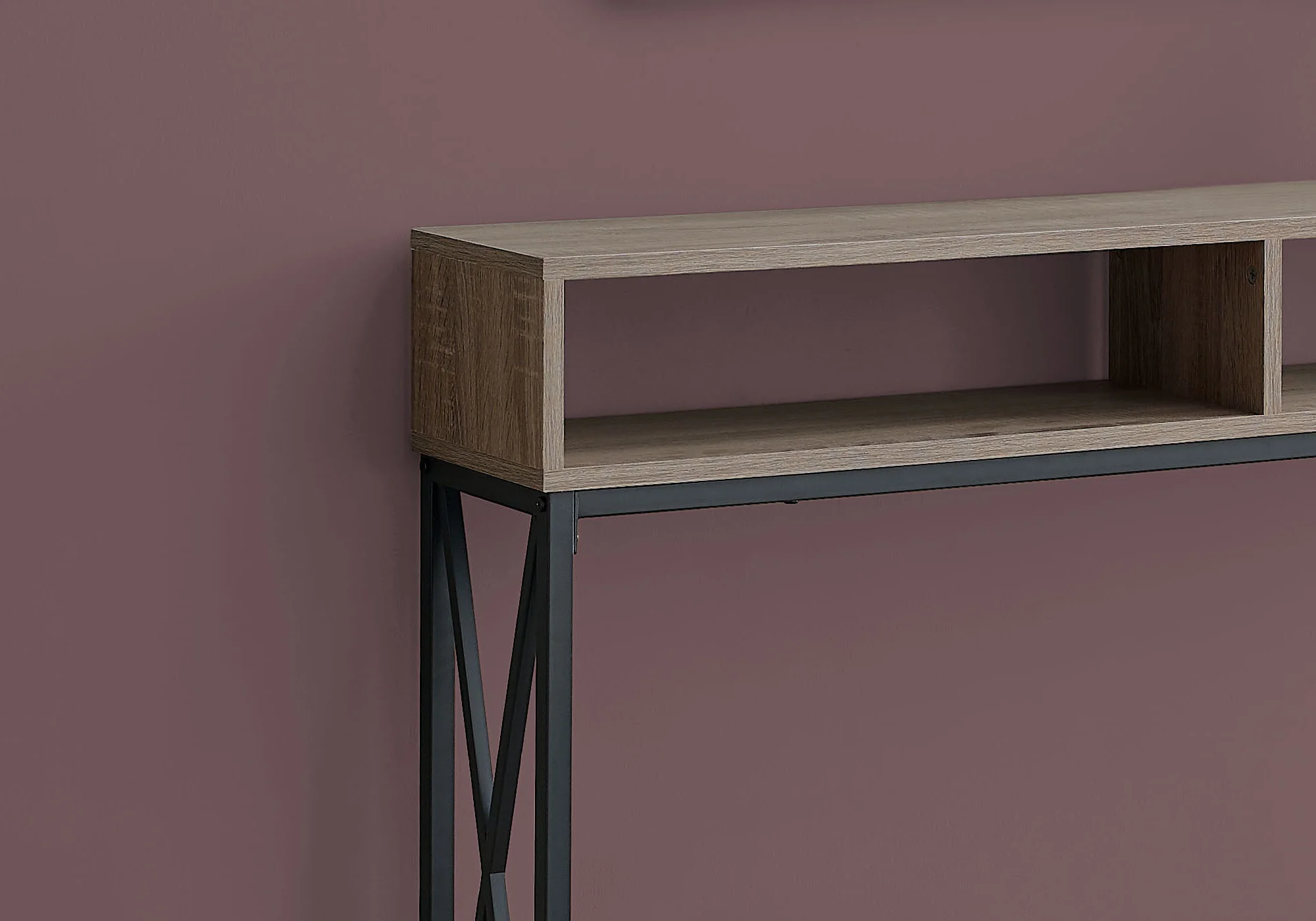 47" Taupe And Black Frame Console Table With Storage By Homeroots - Image 4