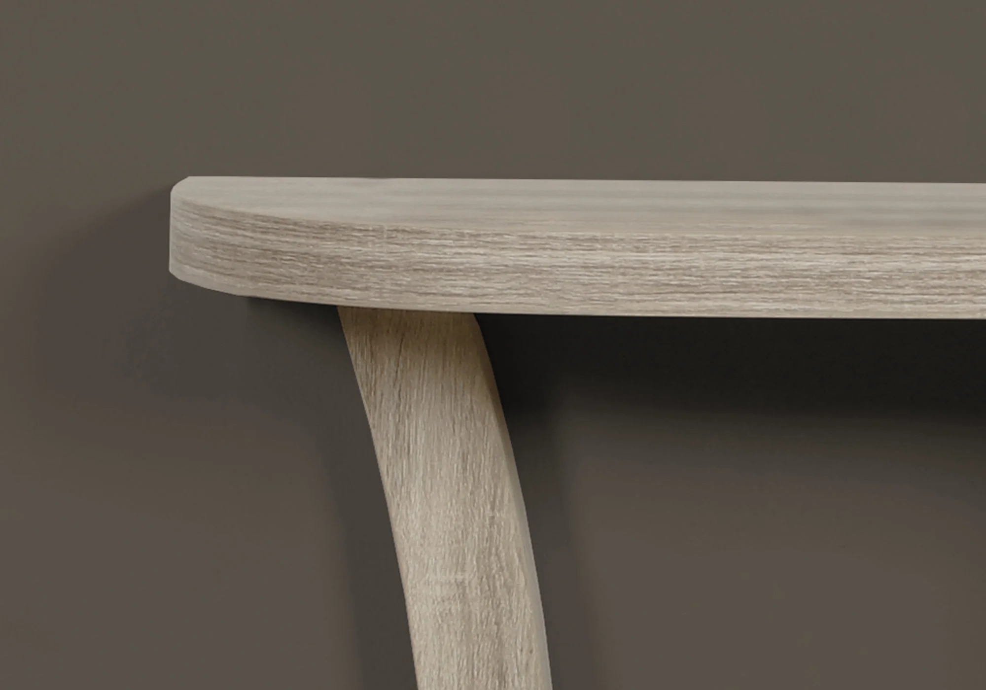 47" Taupe Half Moon Three Leg Console Table With Storage By Homeroots - Image 2