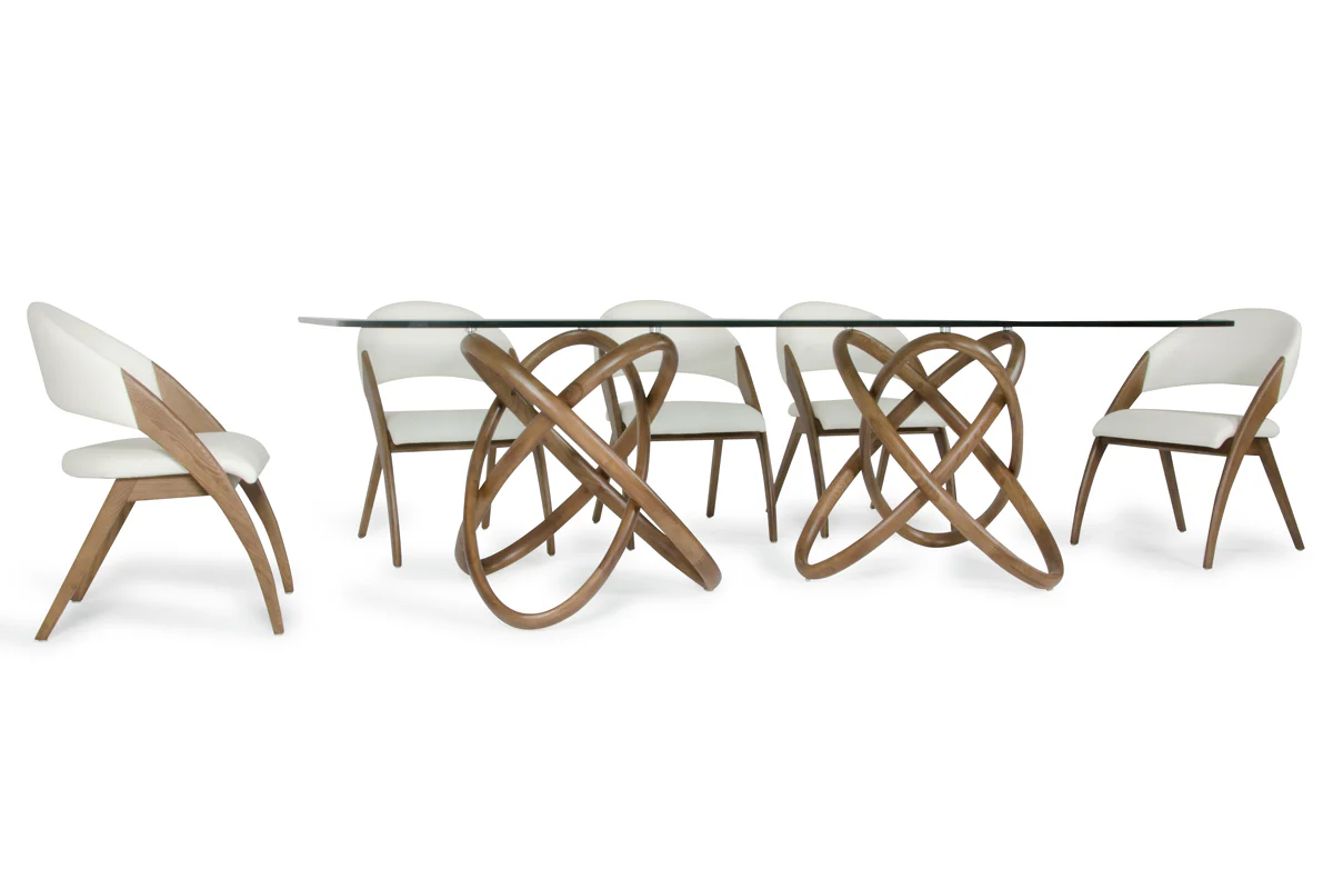 47" Walnut And Glass Dining Table By Homeroots - Image 2