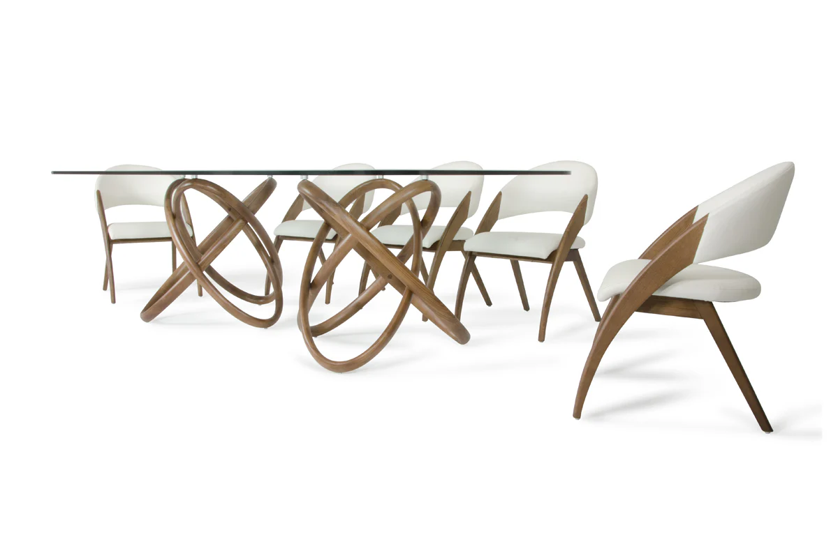 47" Walnut And Glass Dining Table By Homeroots - Image 3