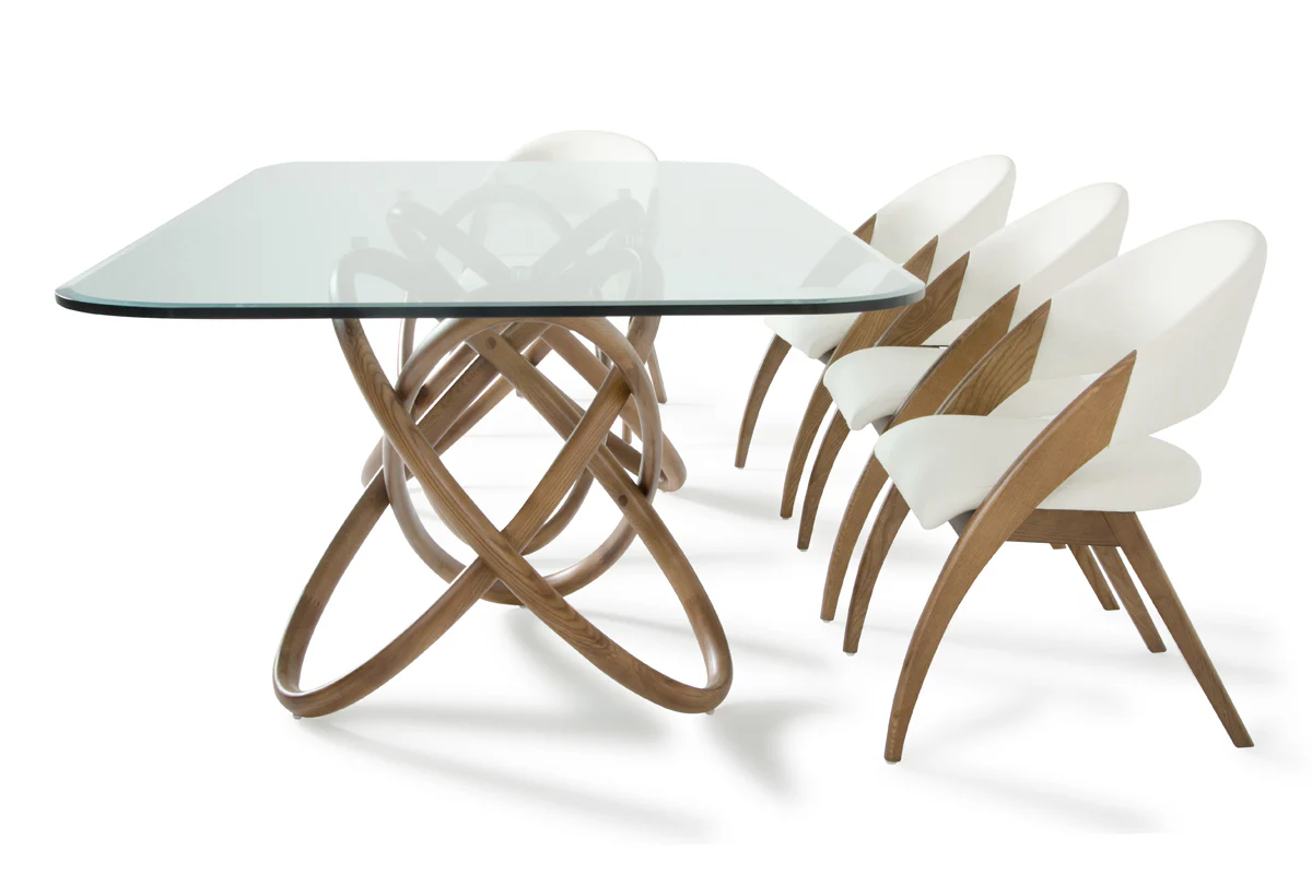47" Walnut And Glass Dining Table By Homeroots - Image 4