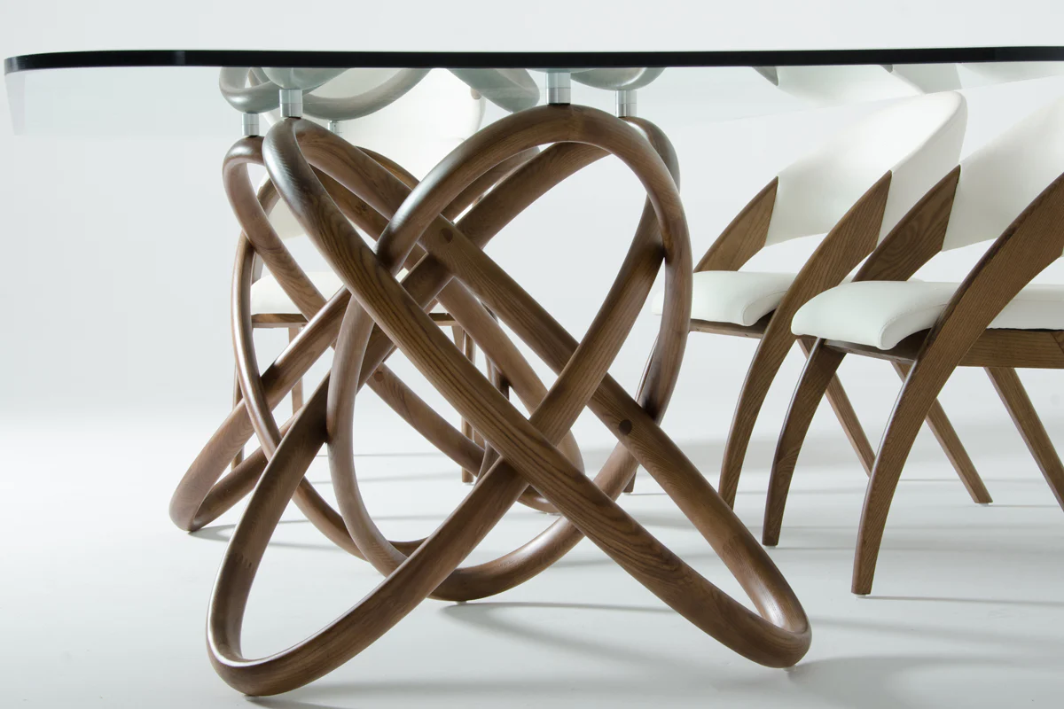 47" Walnut And Glass Dining Table By Homeroots - Image 5