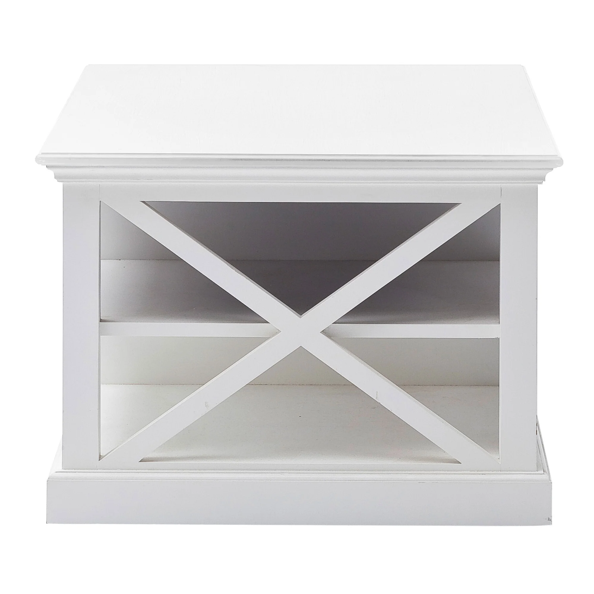 47" White Solid Wood Rectangular Coffee Table With Three Shelves By Homeroots - Image 5