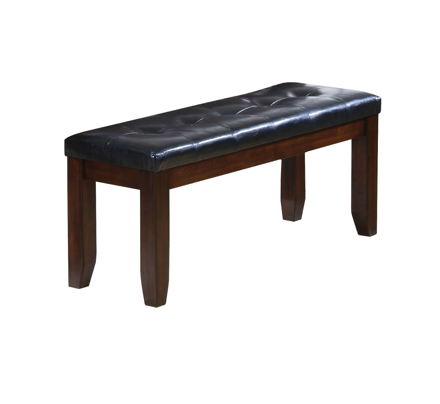 48" Black And Cherry Upholstered PU Leather Bench By Homeroots - Image 2