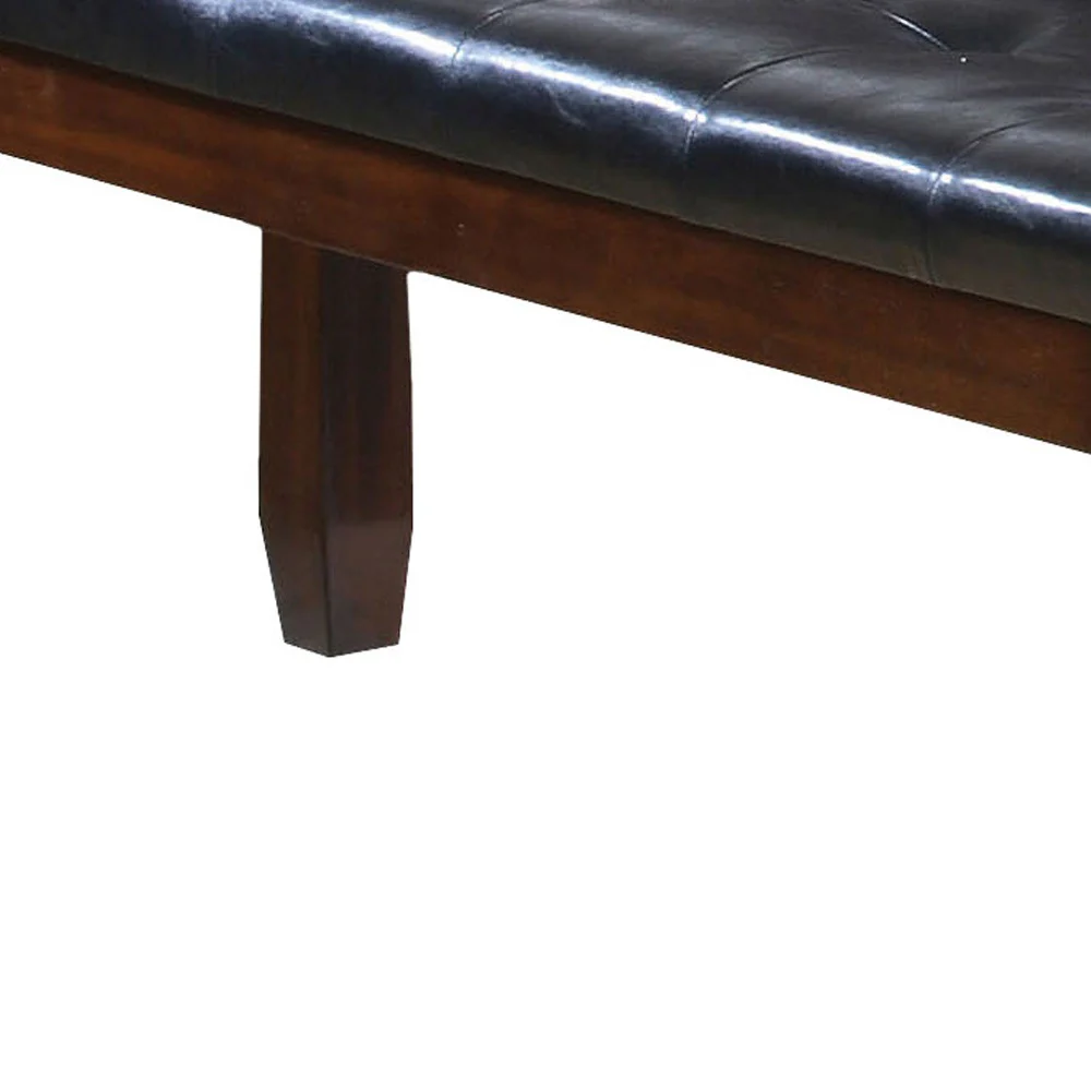 48" Black And Cherry Upholstered PU Leather Bench By Homeroots - Image 4