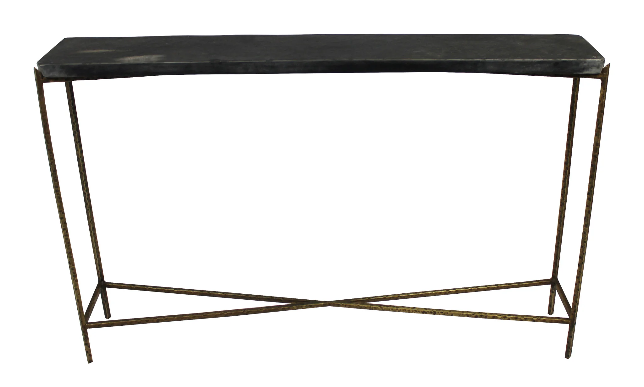 48" Black and Gold Stone Frame Console Table By Homeroots - Image 2